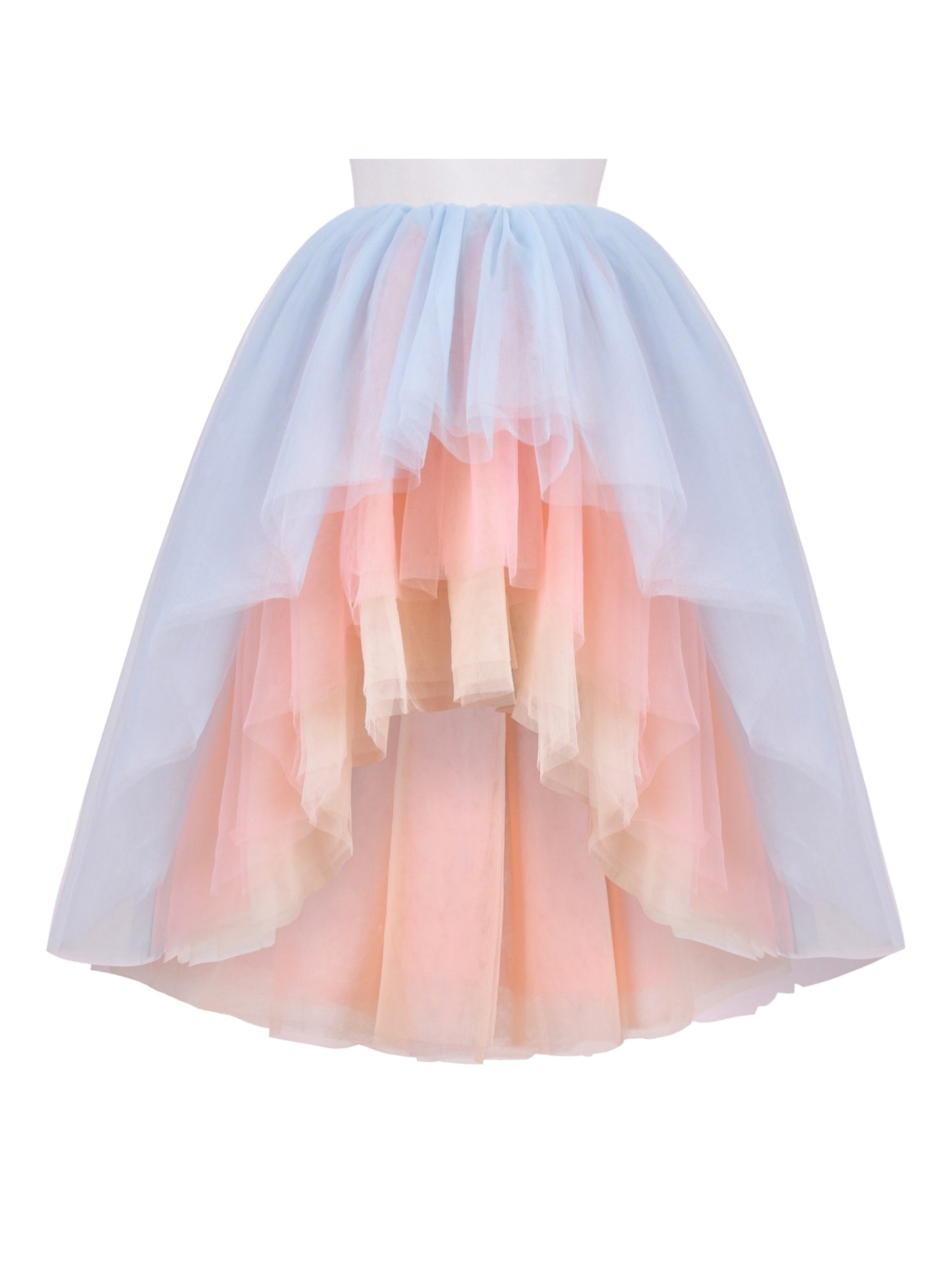 Girls Dress Multicolor Layered Pleated Tulle Dance Wedding Pageant Party Multi-Color