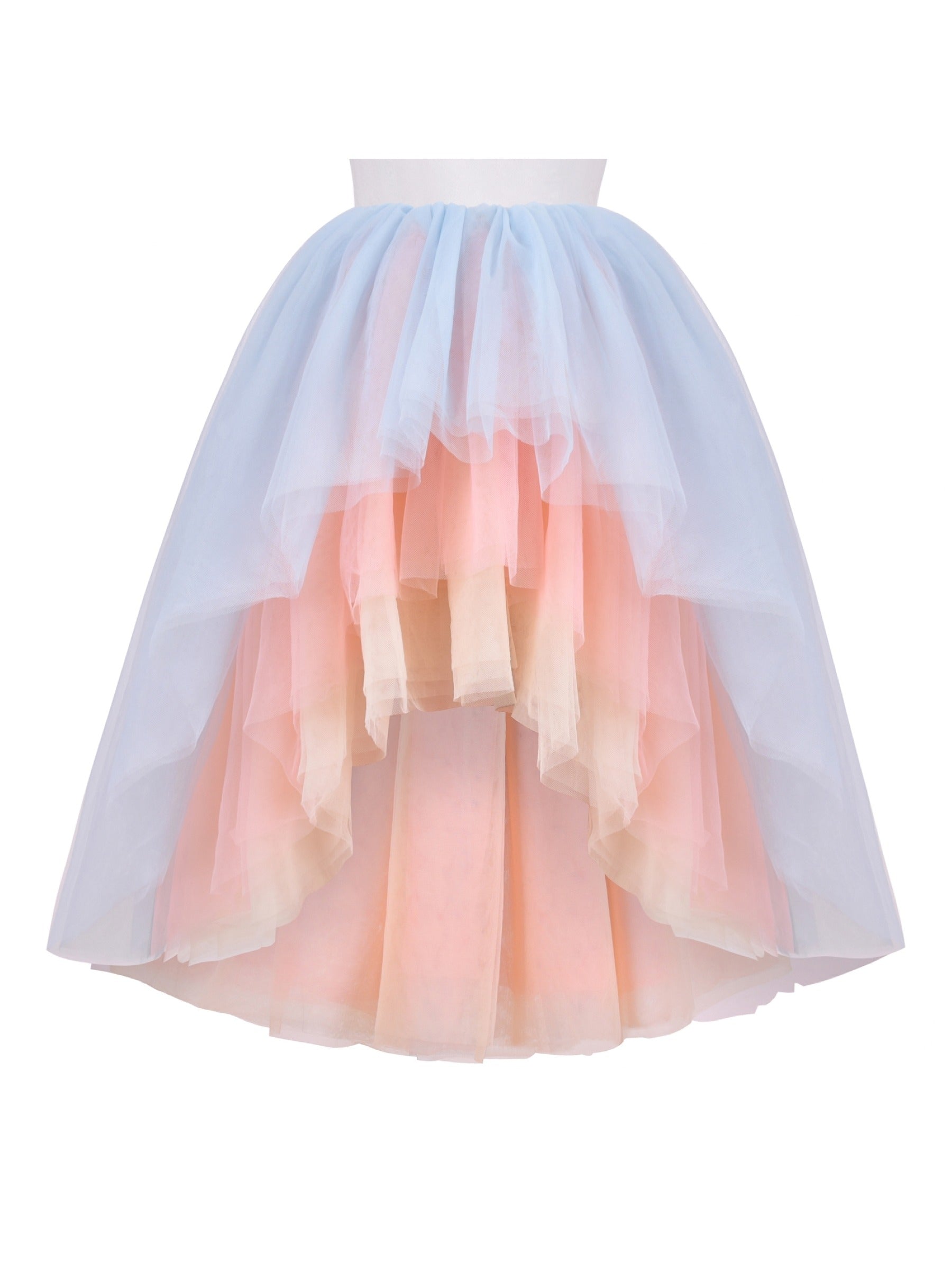 Girls Dress Multicolor Layered Pleated Tulle Dance Wedding Pageant Party Multi-Color