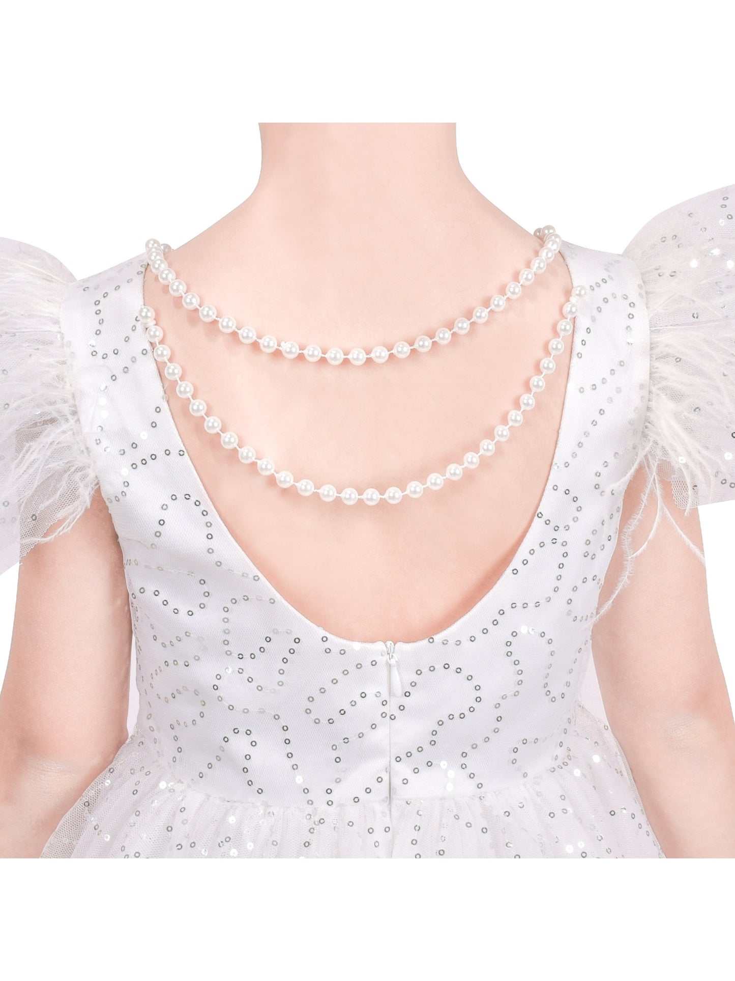 Girls Dress Purple Star Silver Glitter Princess Party Ruffle Sleeve White