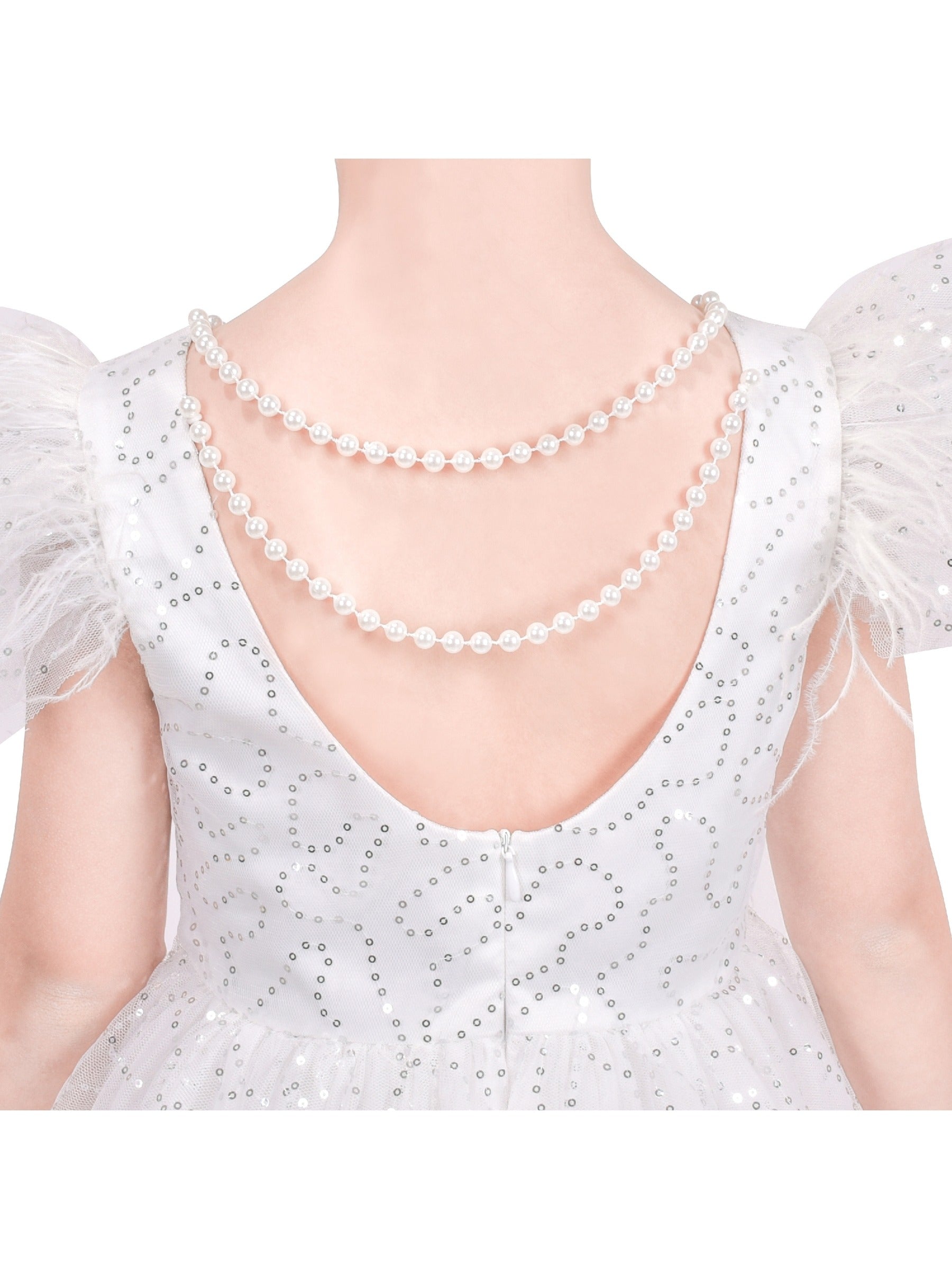 Girls Dress Purple Star Silver Glitter Princess Party Ruffle Sleeve White