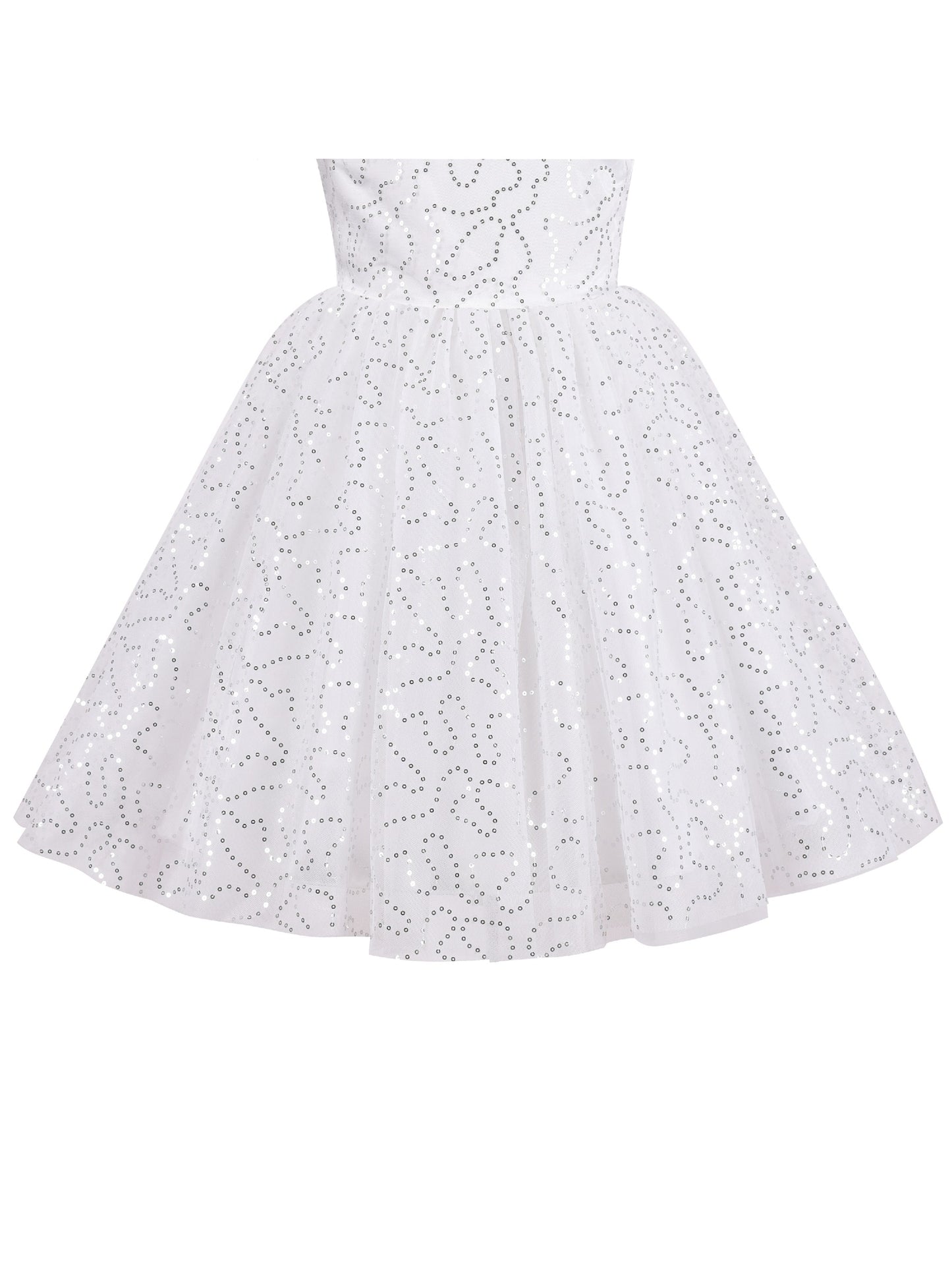 Girls Dress Purple Star Silver Glitter Princess Party Ruffle Sleeve White