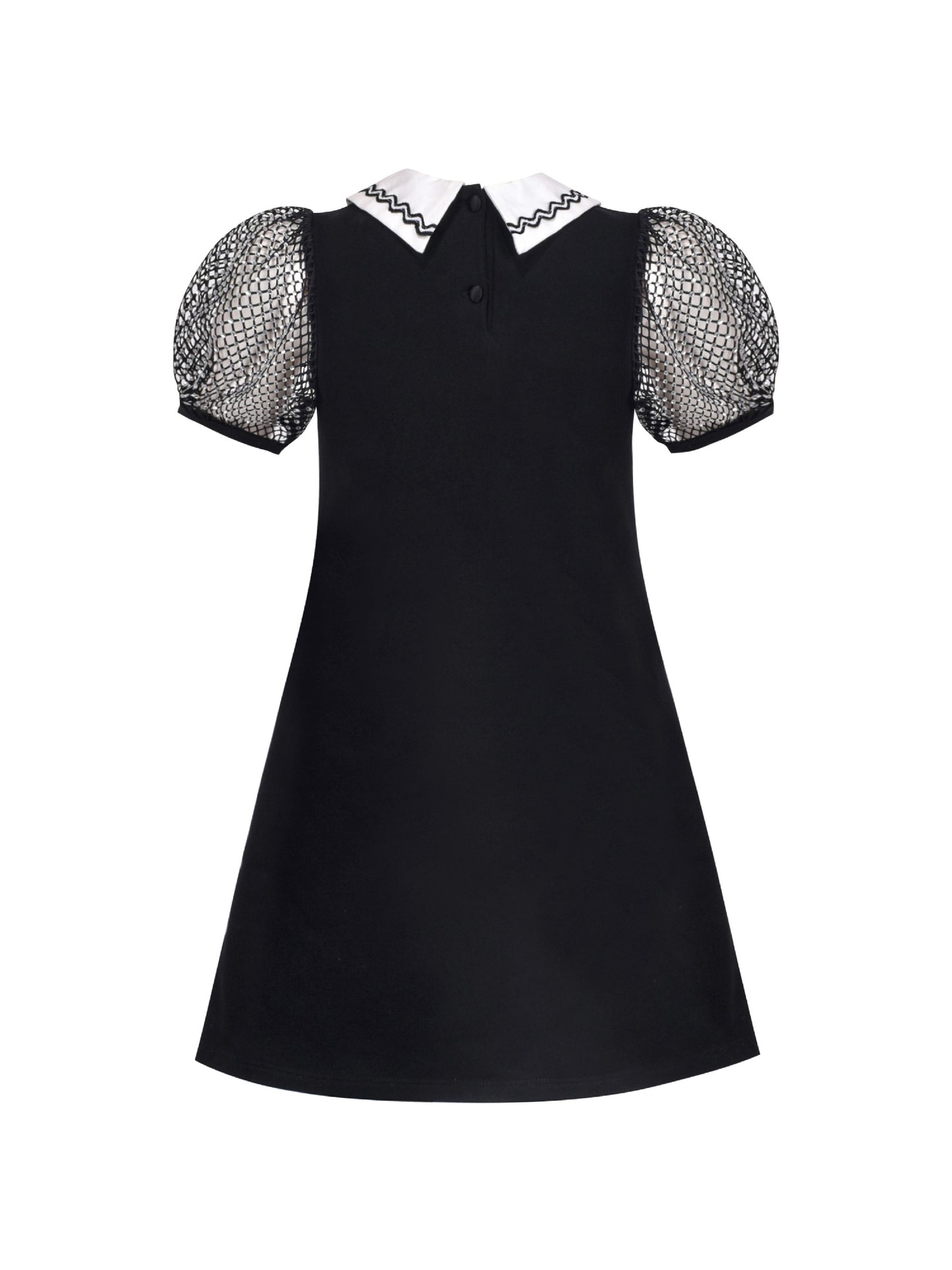 Girls Dress Tee Cotton Sunflower Petal Short Sleeve Black
