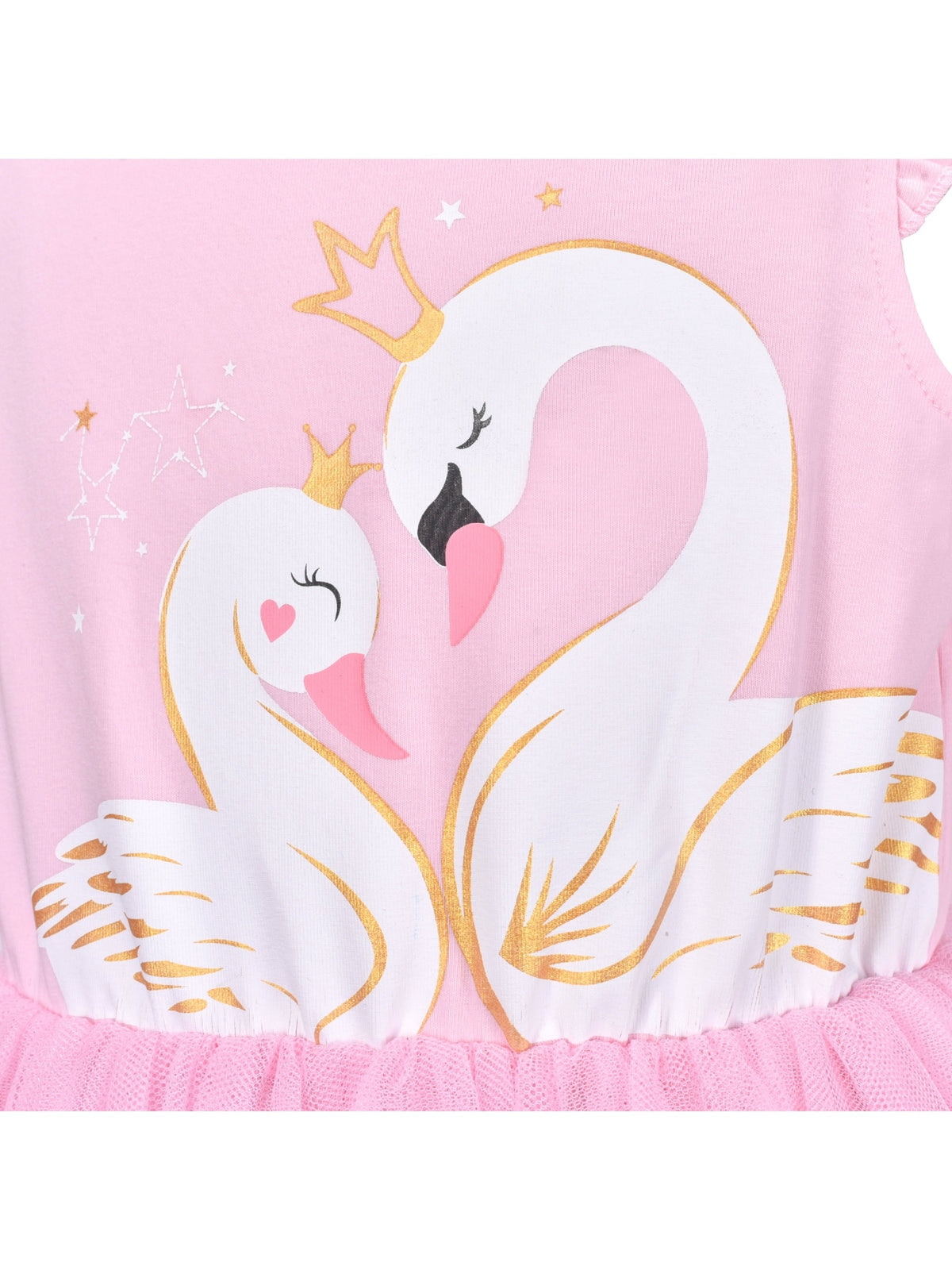 Girls Dress Purple Tutu Dancing Swan Ballet Sparkling Sequin - Pink Swan