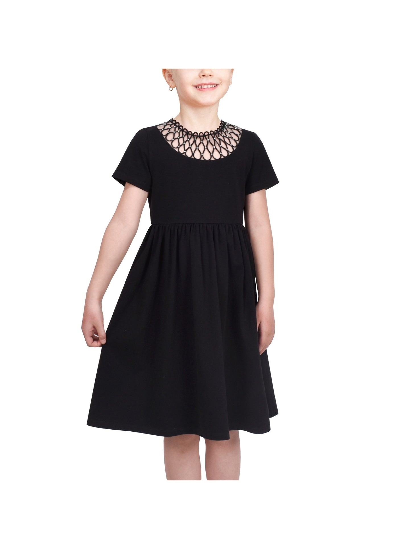 Girls Dress Blue Dot Rabbit Bunny Knitted Cotton Sundress Black