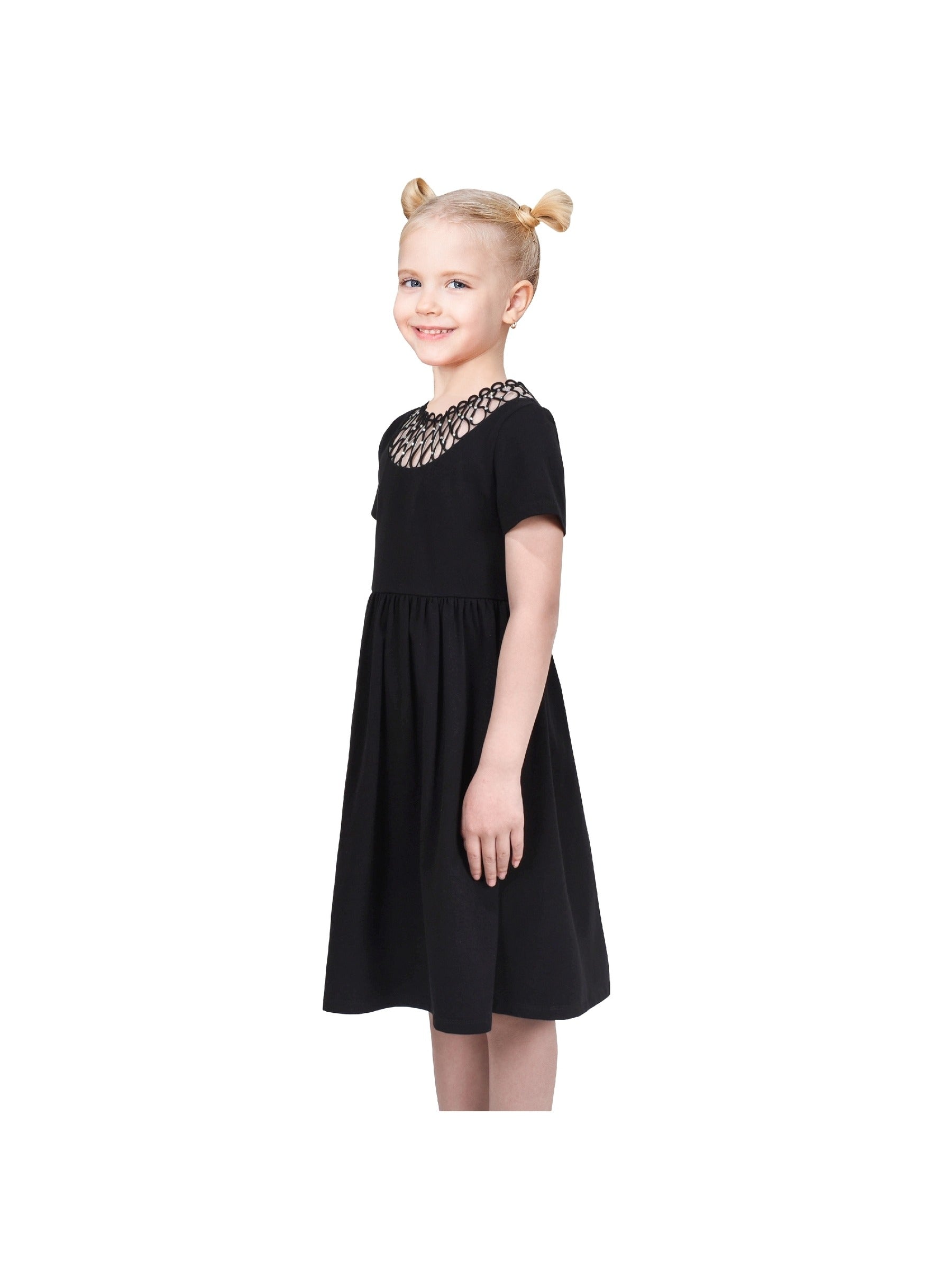 Girls Dress Blue Dot Rabbit Bunny Knitted Cotton Sundress Black