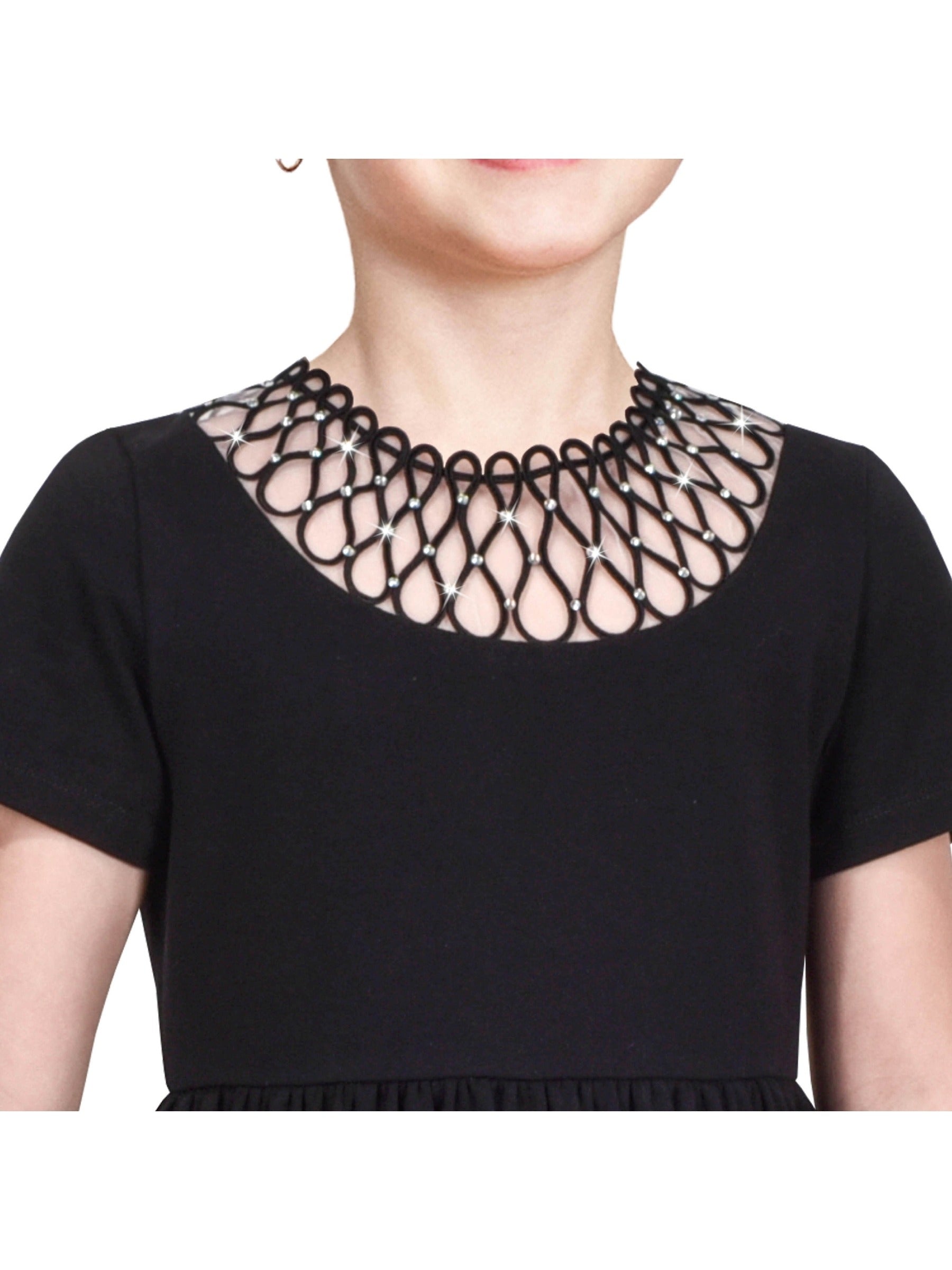Girls Dress Blue Dot Rabbit Bunny Knitted Cotton Sundress Black