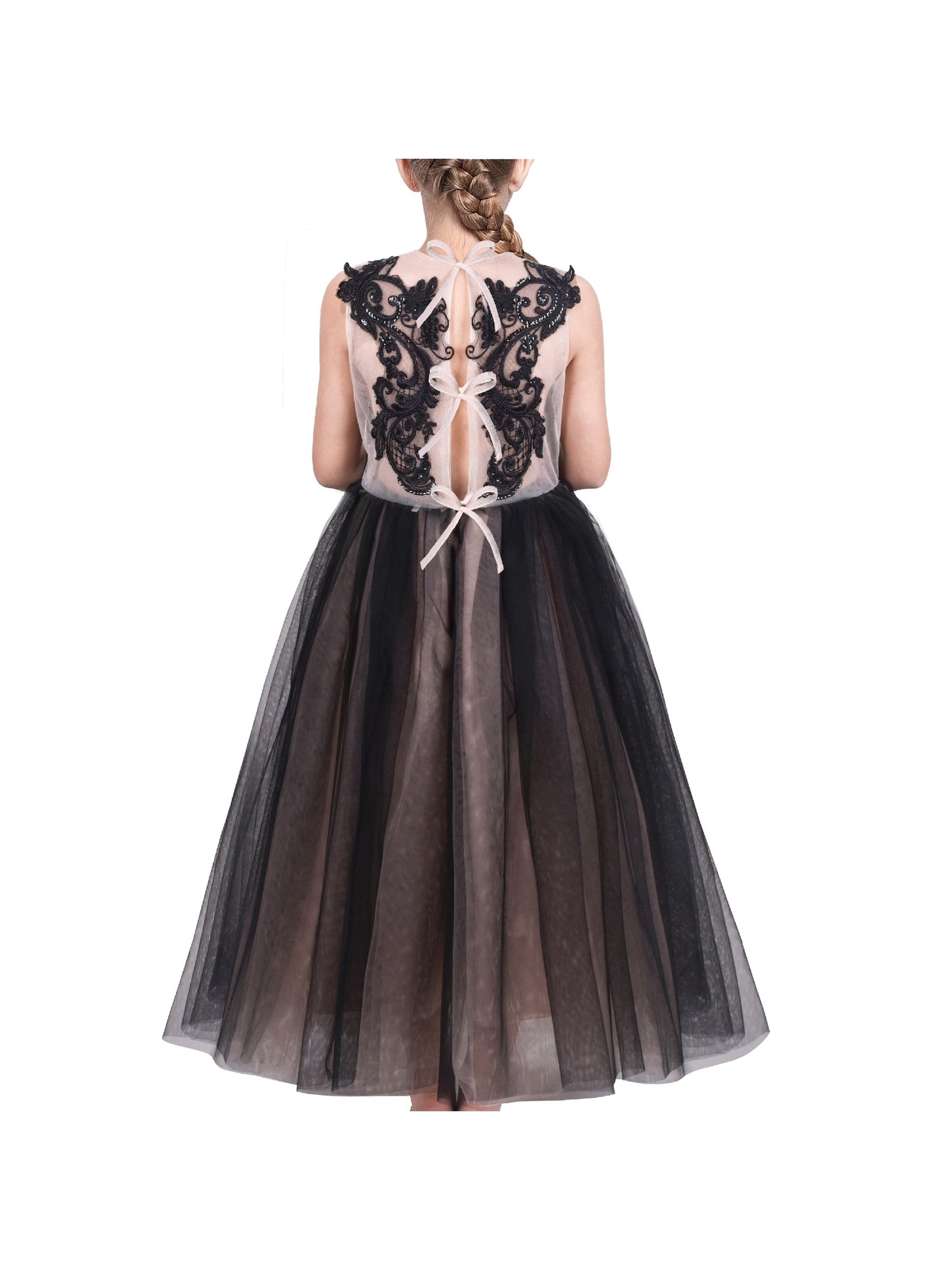 Girls Dress Glitter Sequin Wedding Bridesmaid Pageant Black