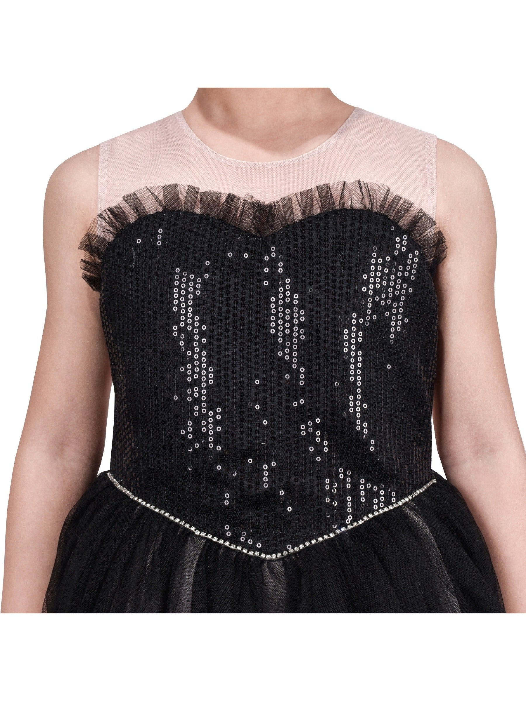Girls Dress Glitter Sequin Wedding Bridesmaid Pageant Black