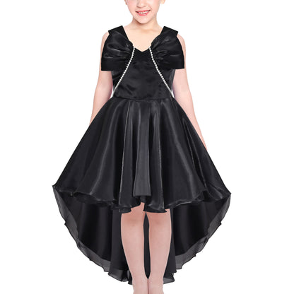 Girls Dress Princess Hi-lo Off White Pearl Pageant Dancing Ball - Black