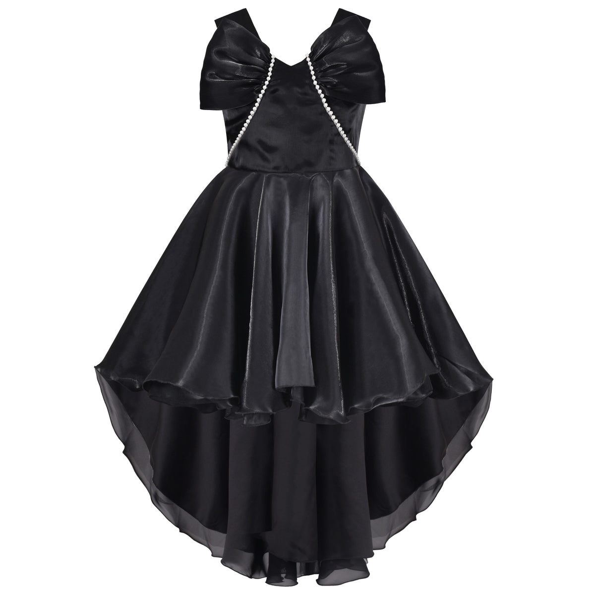 Girls Dress Princess Hi-lo Off White Pearl Pageant Dancing Ball - Black
