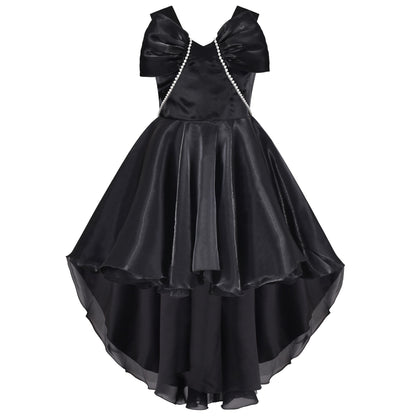 Girls Dress Princess Hi-lo Off White Pearl Pageant Dancing Ball - Black