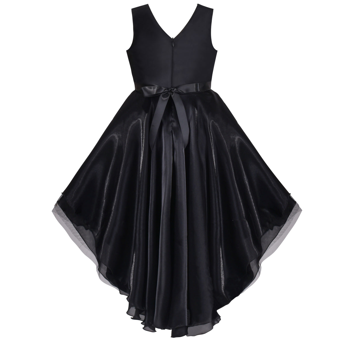 Girls Dress Princess Hi-lo Off White Pearl Pageant Dancing Ball - Black