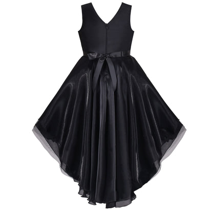 Girls Dress Princess Hi-lo Off White Pearl Pageant Dancing Ball - Black