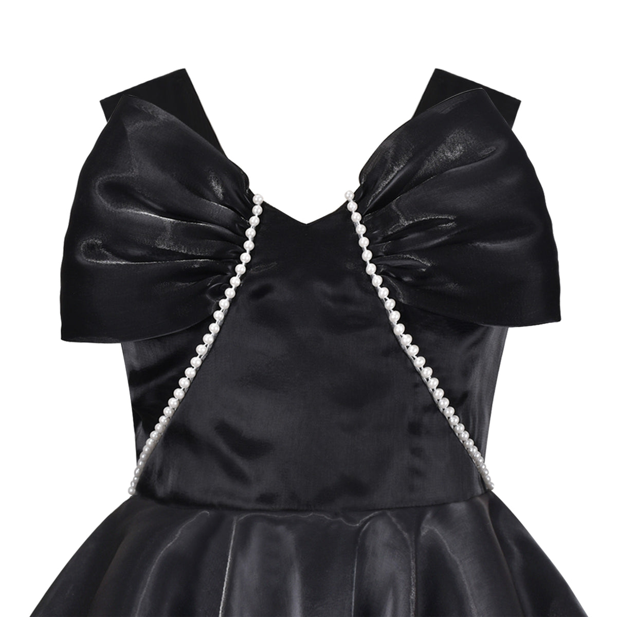 Girls Dress Princess Hi-lo Off White Pearl Pageant Dancing Ball - Black