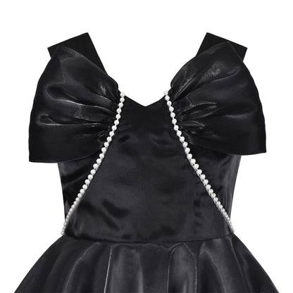 Girls Dress Princess Hi-lo Off White Pearl Pageant Dancing Ball - Black