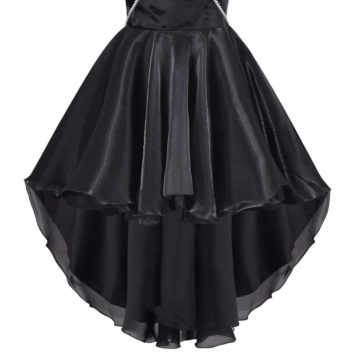 Girls Dress Princess Hi-lo Off White Pearl Pageant Dancing Ball - Black