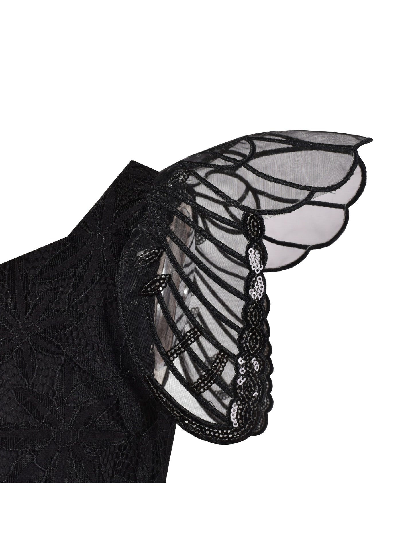 Girls Dress Black Floral Butterfly Formal Party Pageant Black