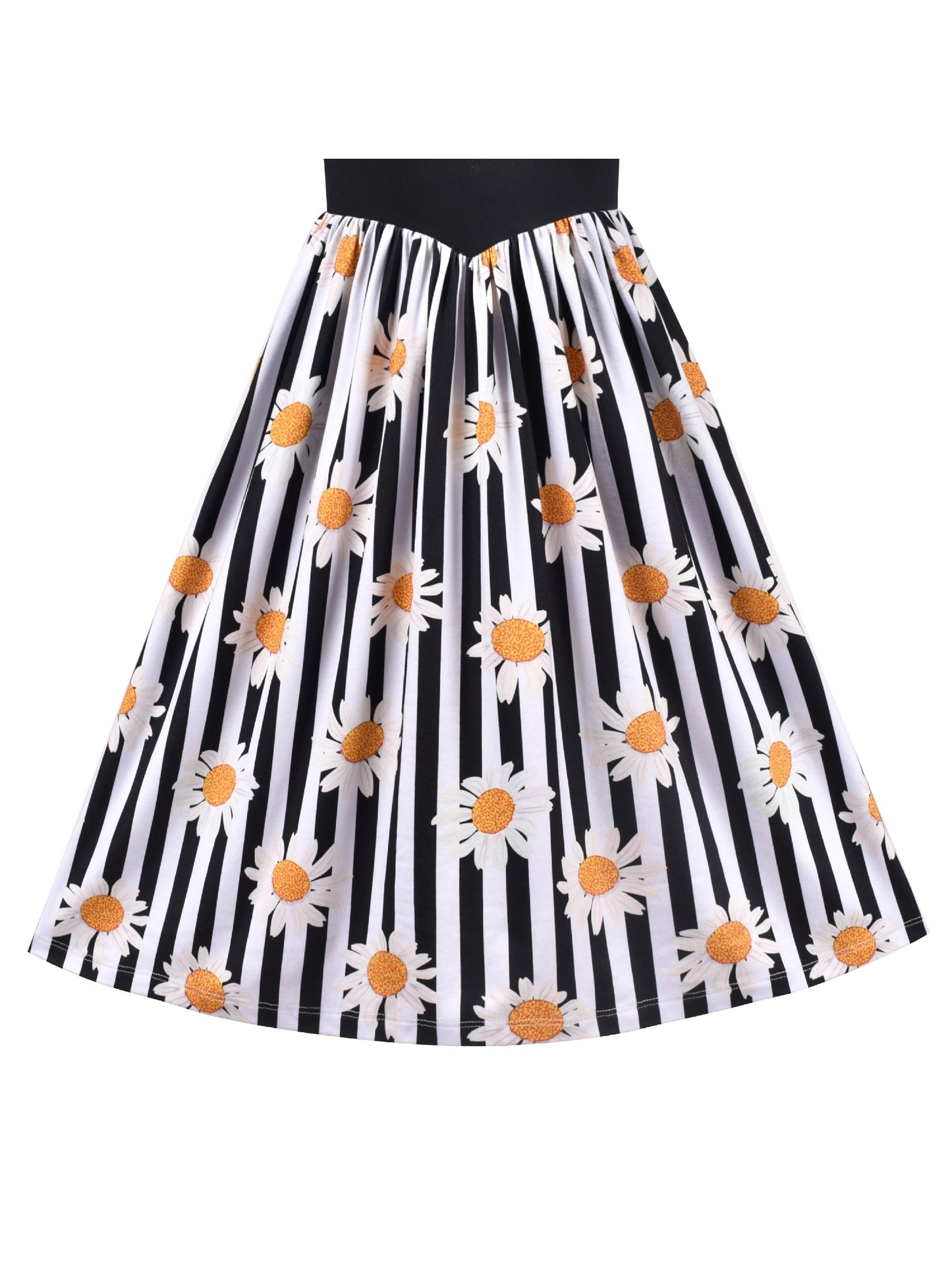 Girls Dress Floral Casual Maxi Dress Short Sleeve Open Back Black