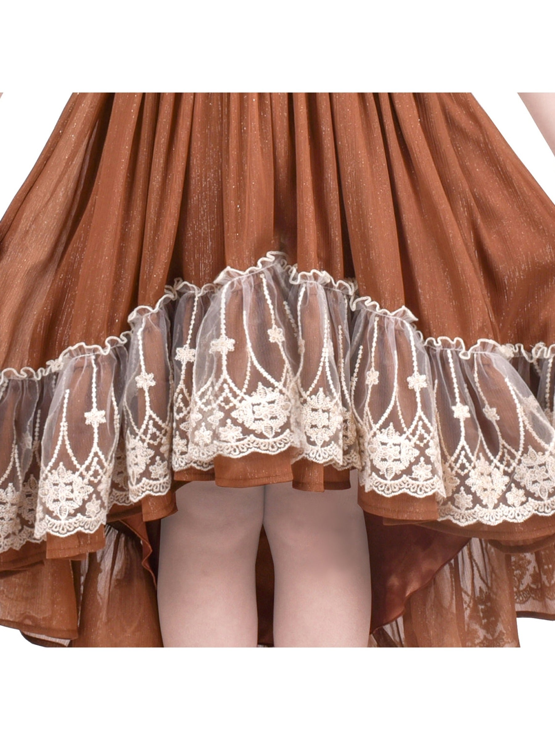 Girls Dress Floral Print Summer Sundress Sleeveless Hollow Back Brown