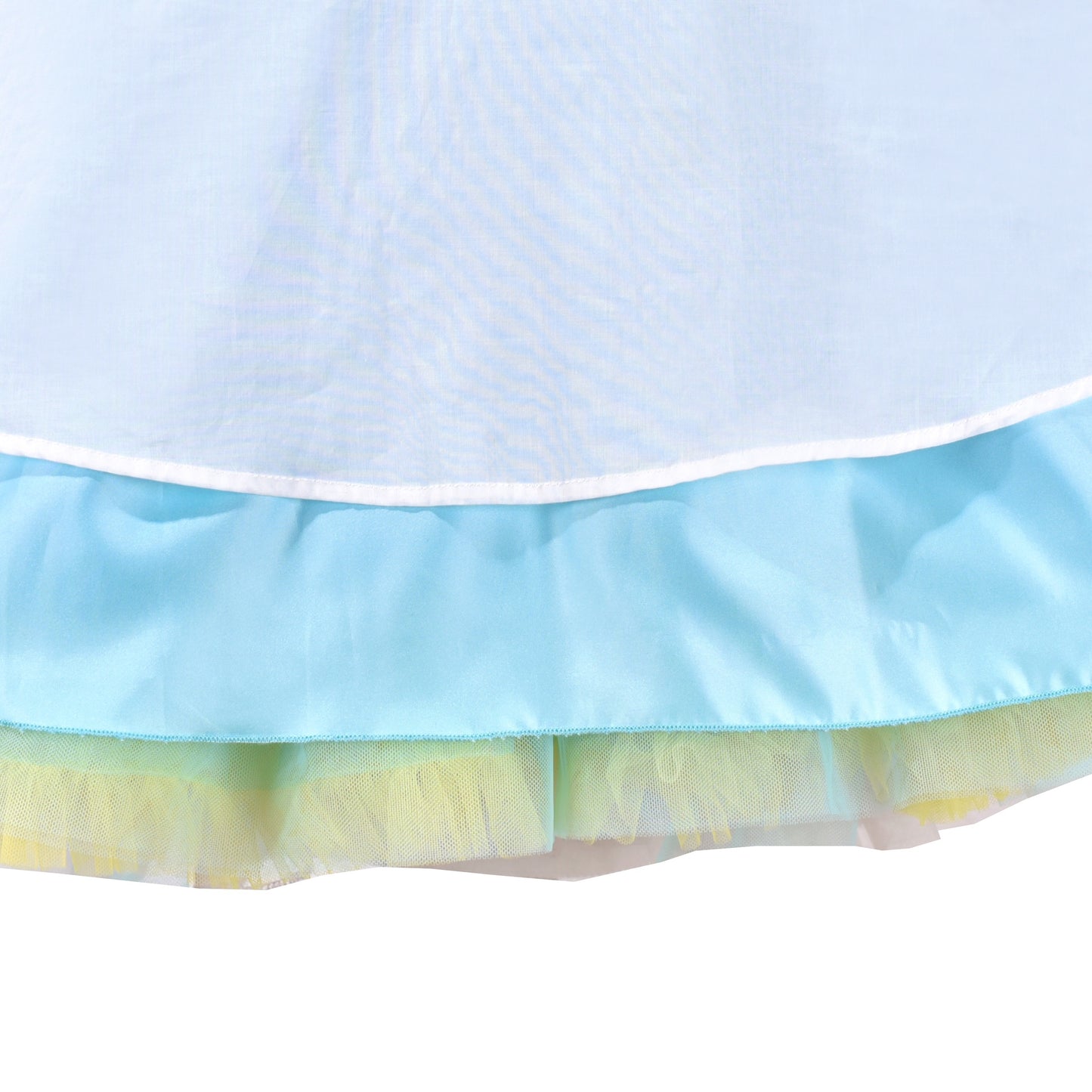 Flower Girls Dress White Wedding Pageant Bridesmaid Gown Blue