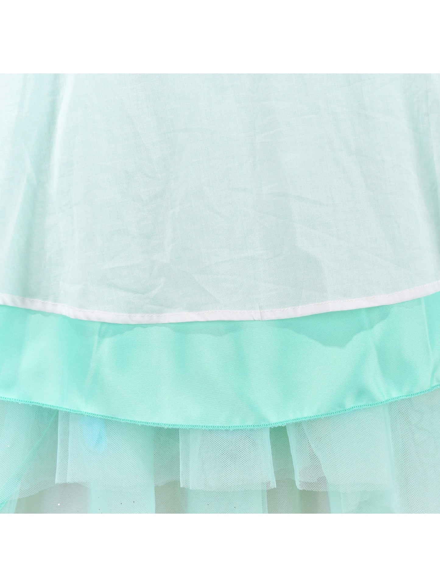 Flower Girls Dress Green Embroidery Hi-lo Wedding Bridesmaid Pageant Green