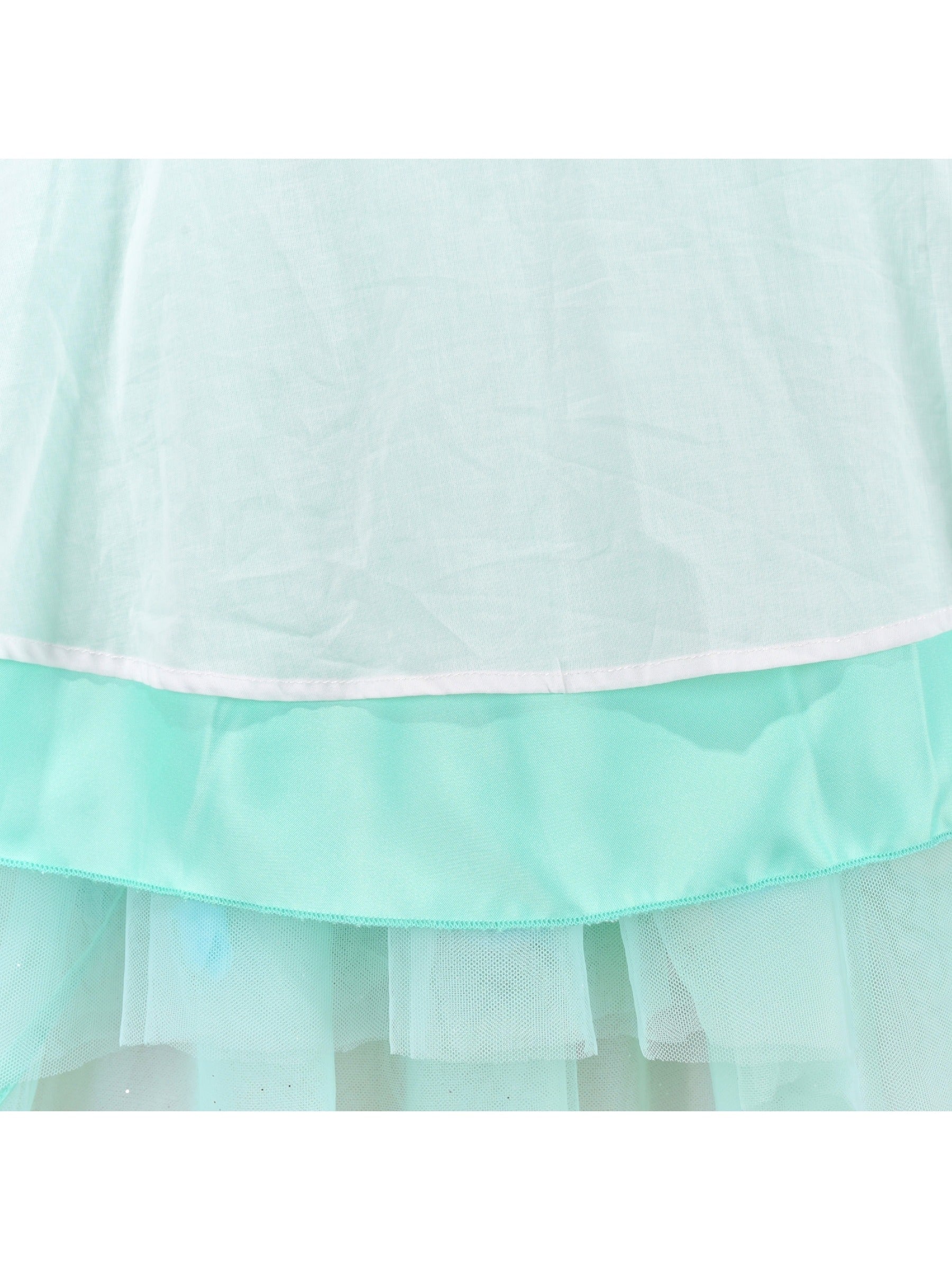Flower Girls Dress Green Embroidery Hi-lo Wedding Bridesmaid Pageant Green