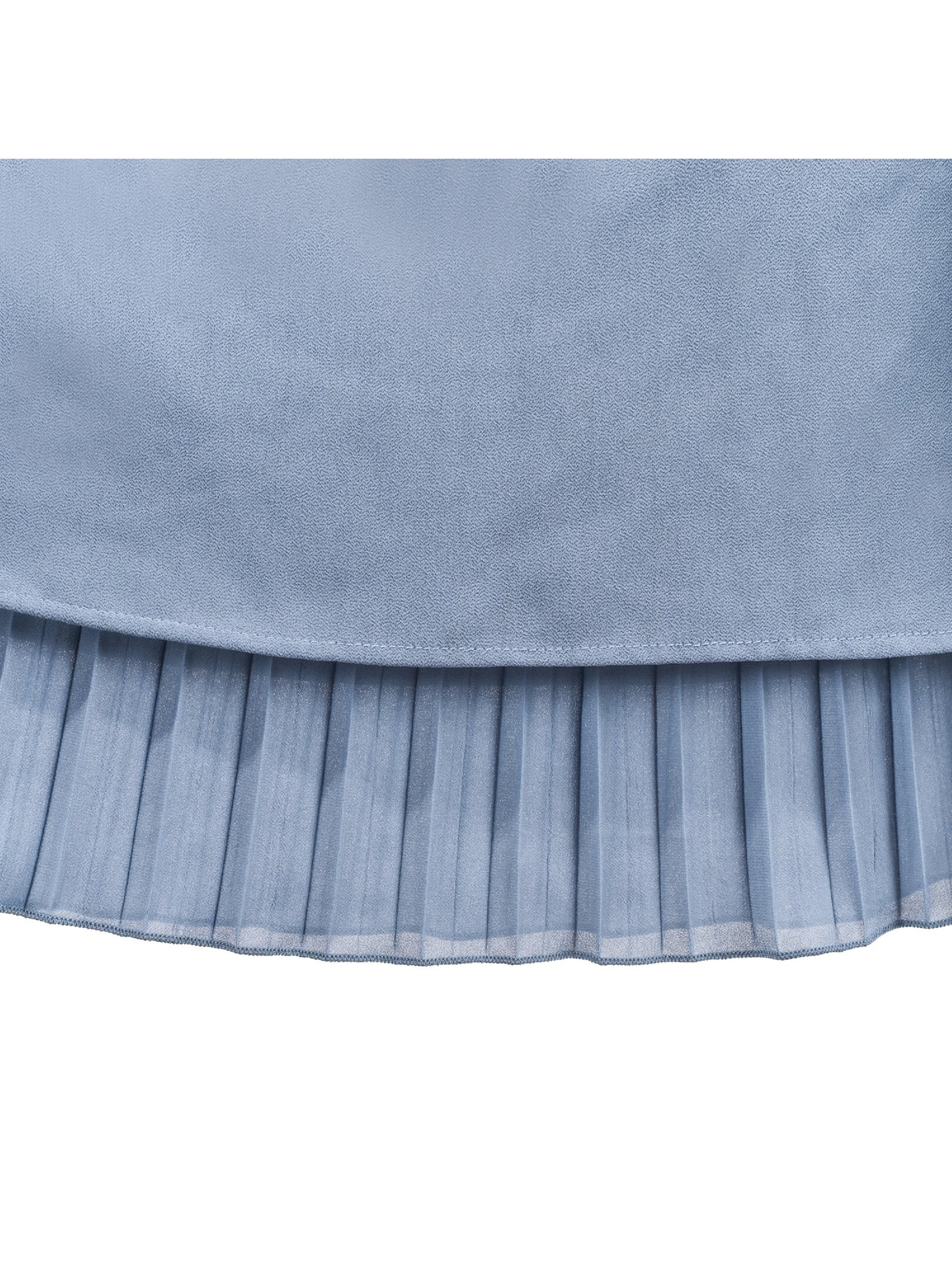 Girls Dress Coffee Halter Princess Lace Pleated Party Wedding Pageant Blue