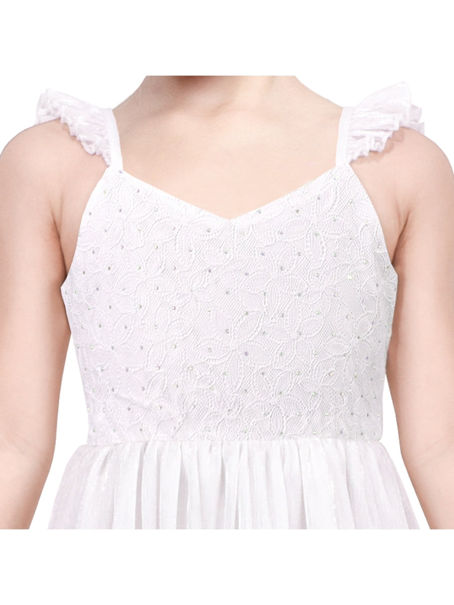 Girls Dress Glitter Sequin Wedding Bridesmaid Pageant White