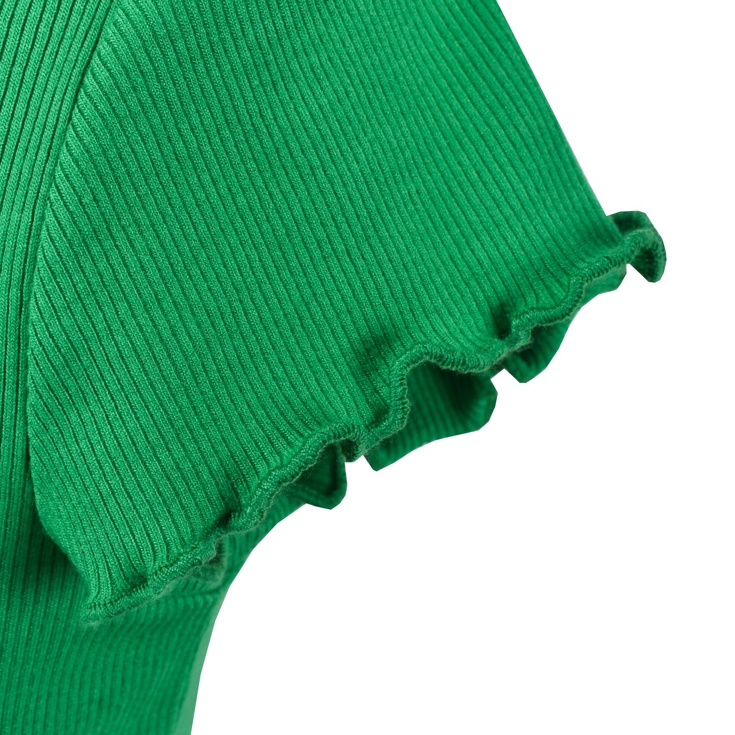 Girls T-shirt Crop Top Pink Lettuce Trim Ribbed Knit Crewneck Daily Green