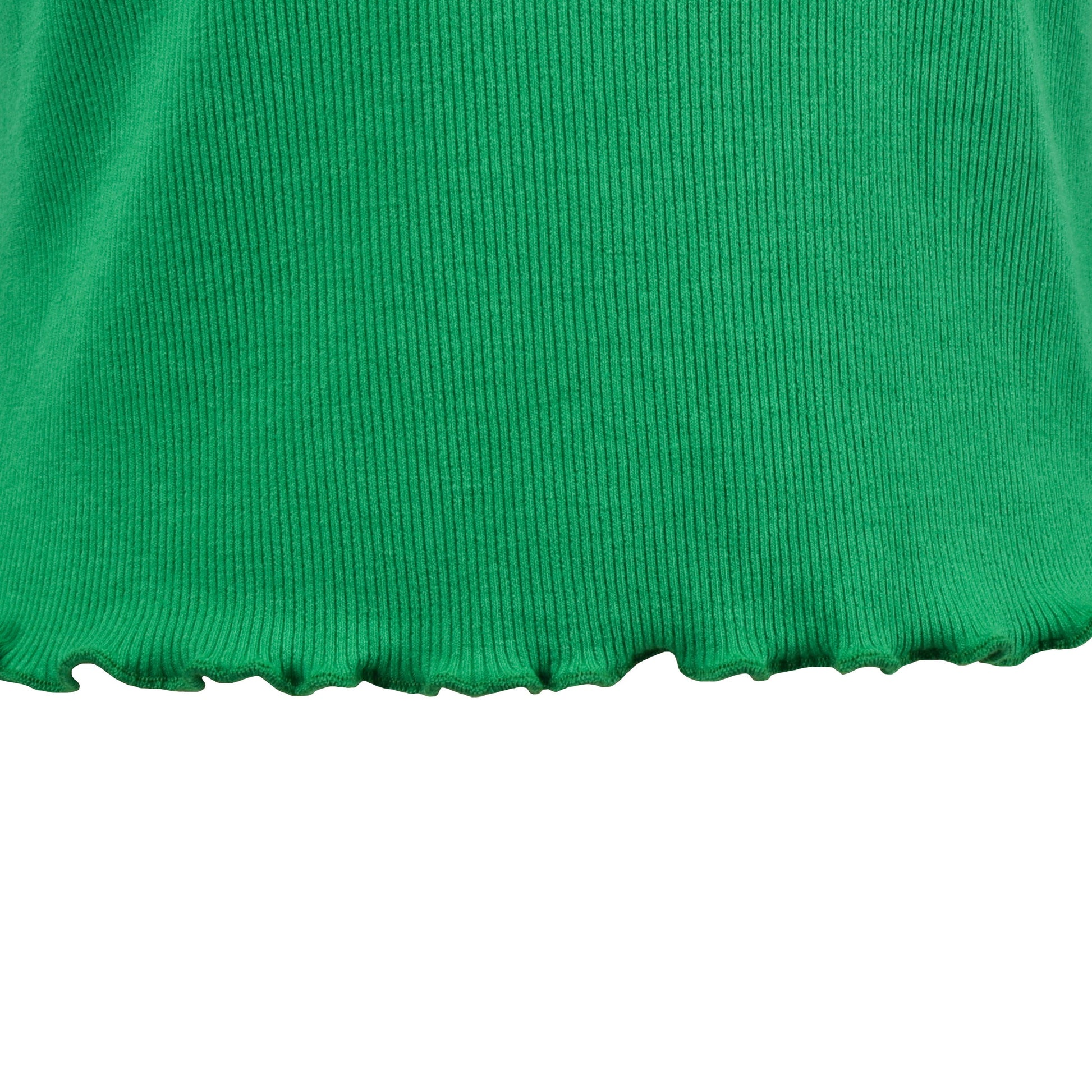 Girls T-shirt Crop Top Pink Lettuce Trim Ribbed Knit Crewneck Daily Green