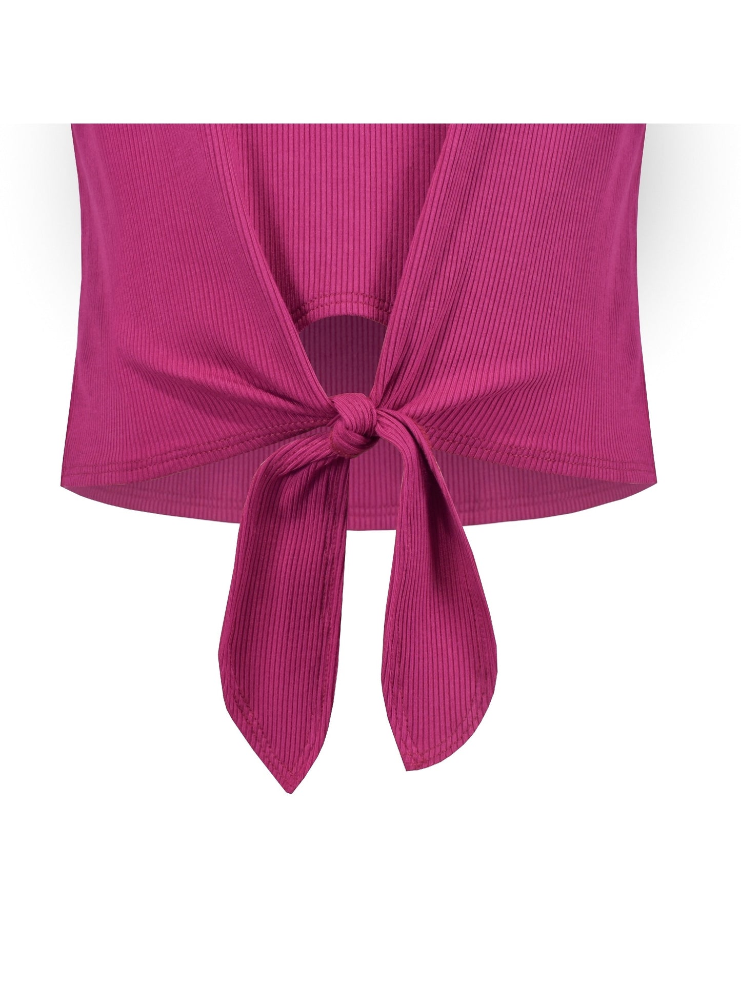 Girls T-shirt Crop Top Pink Lettuce Trim Ribbed Knit Crewneck Daily Purple