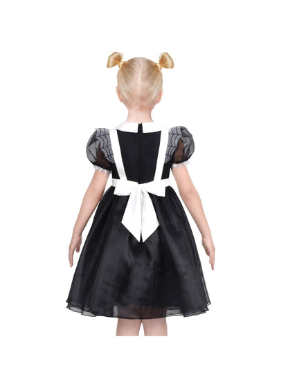 Girls German Dirndl Dress Costumes for Bavarian Oktoberfest Long Sleeve - Black