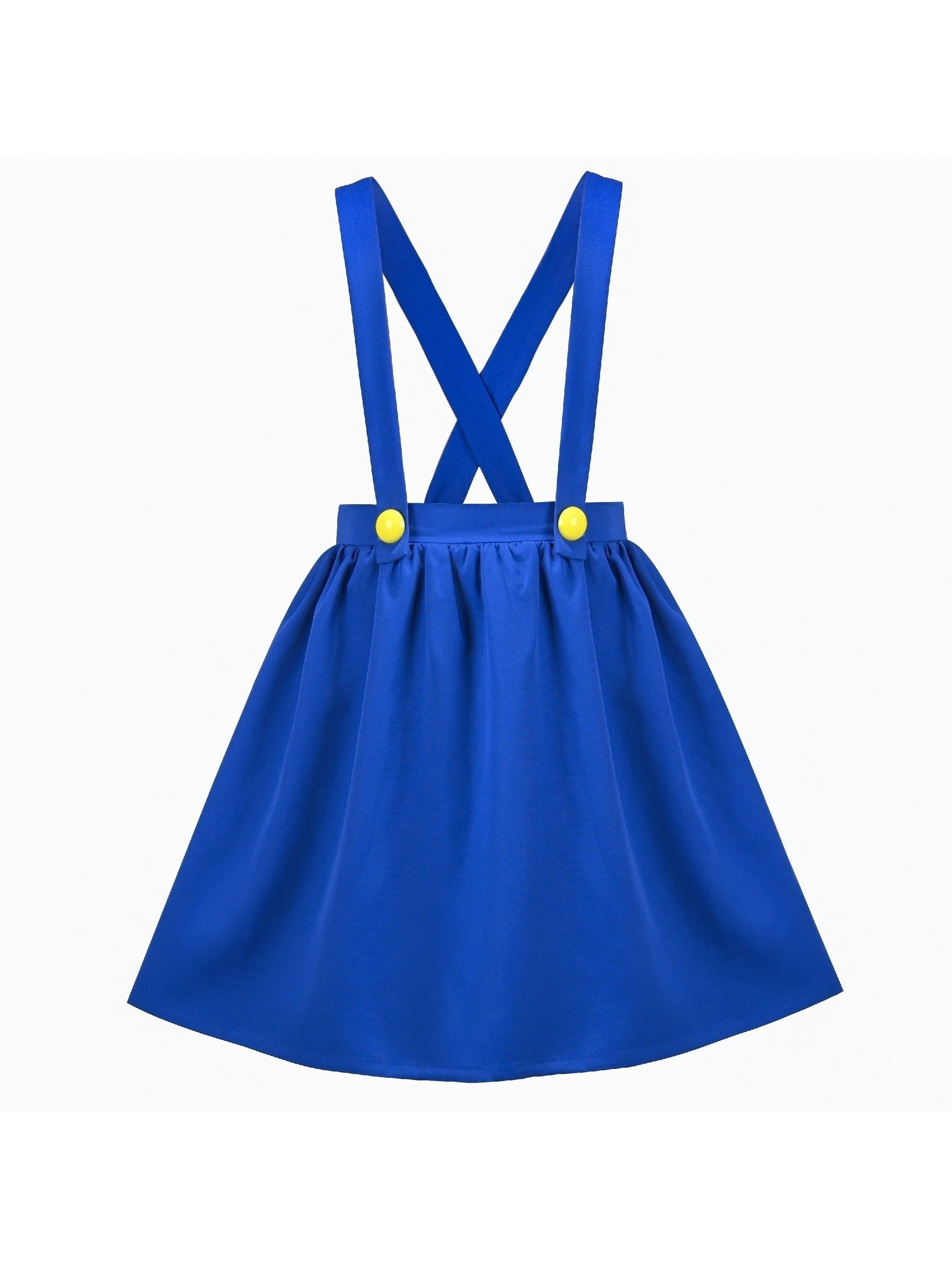 Girls Dress Suspender Skirt School Uniform Blue