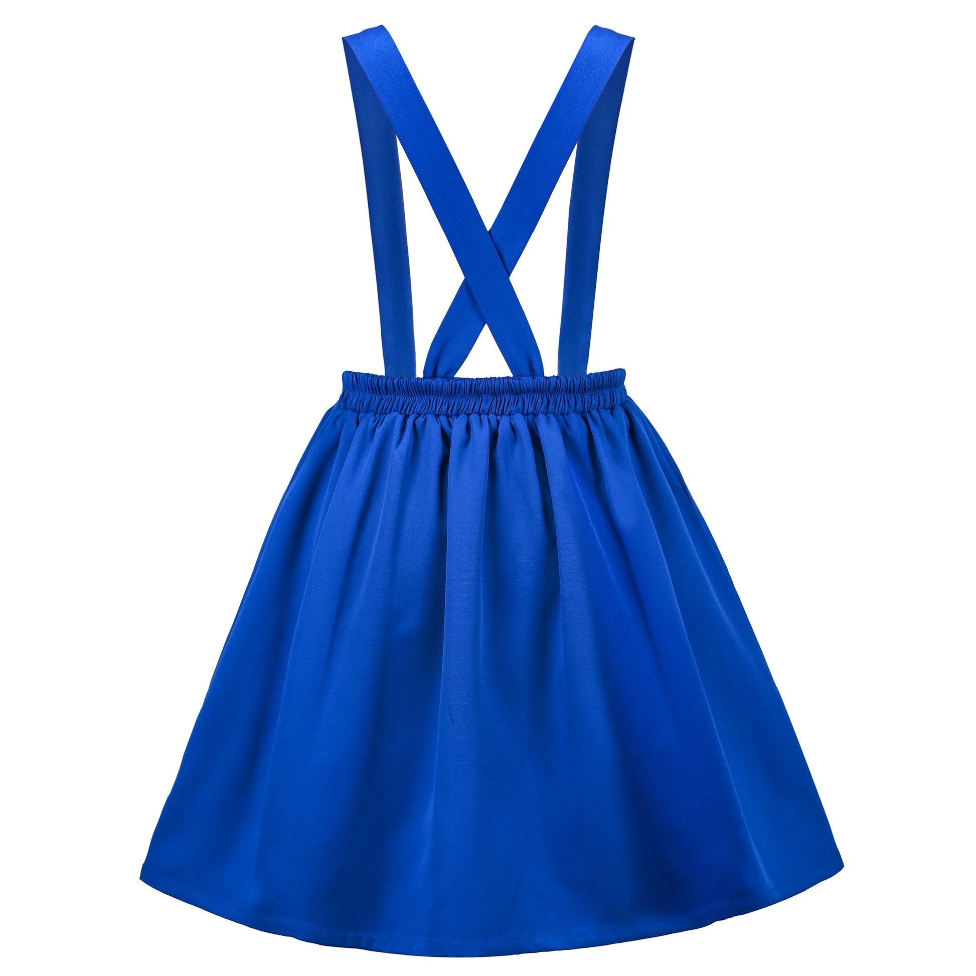 Girls Dress Suspender Skirt School Uniform Blue