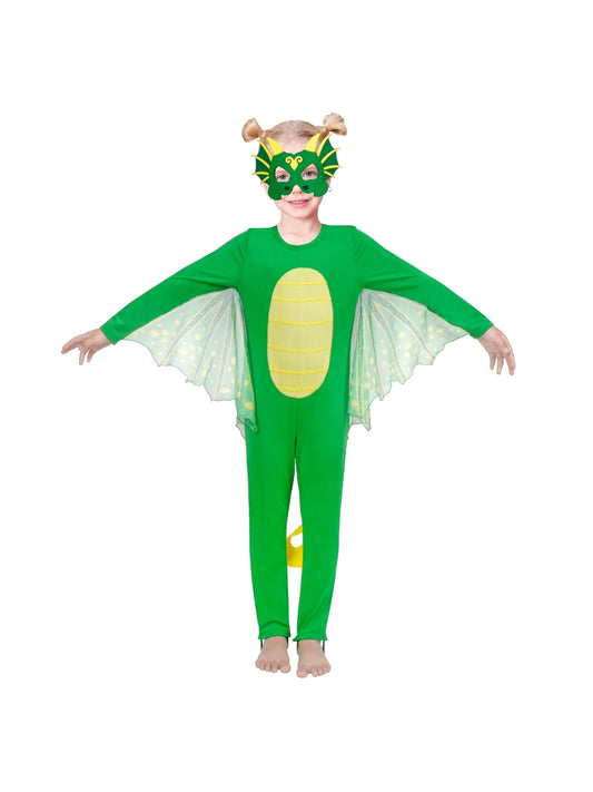 Kids Costume Dinosaur Green Dragon Dinosaur Wing Polka Dot Mask Halloween Green