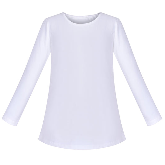 Girls Tee Purple Unicorn Magical Soft Cotton Ruffle Long Sleeve Casual White