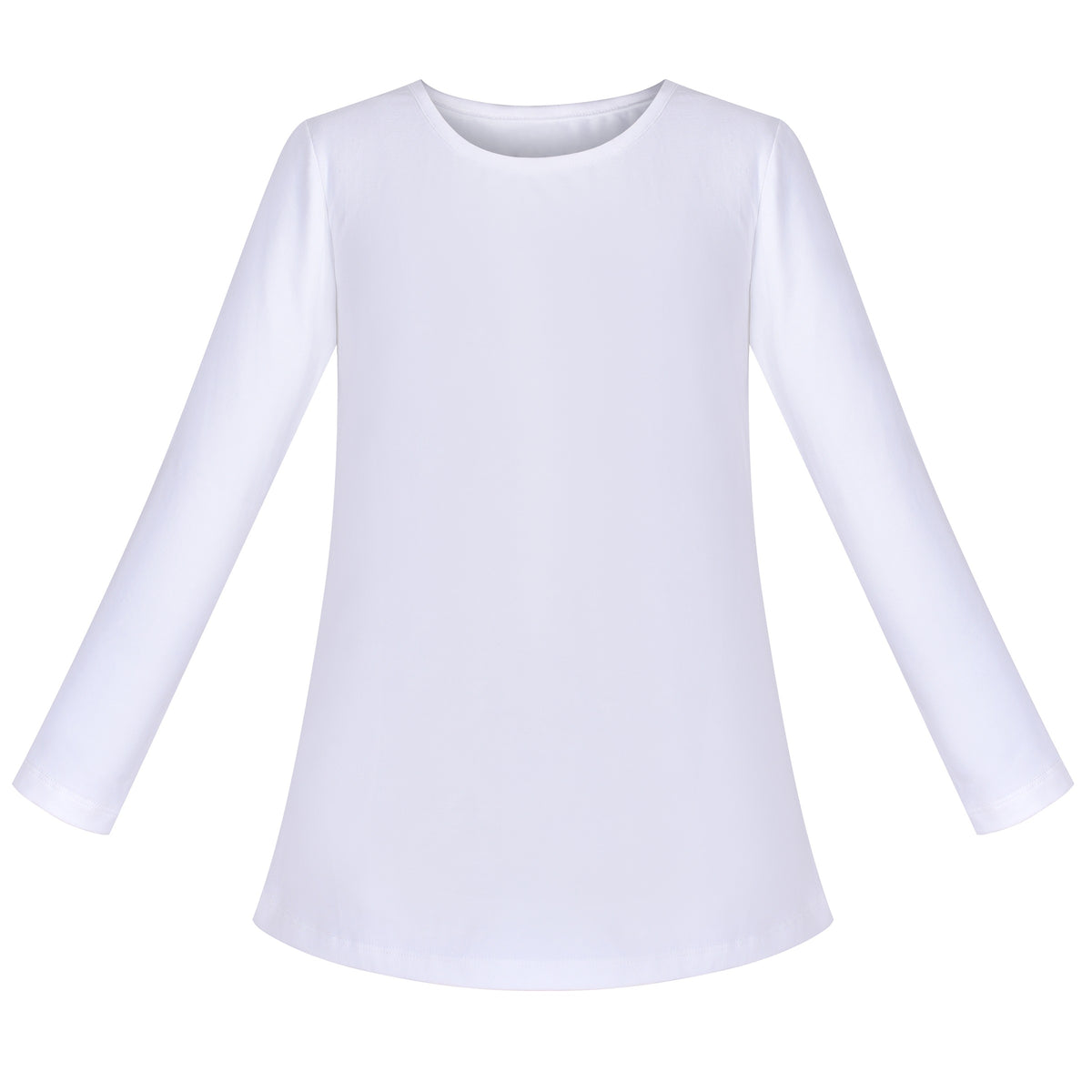 Girls Tee Purple Unicorn Magical Soft Cotton Ruffle Long Sleeve Casual - Plain White