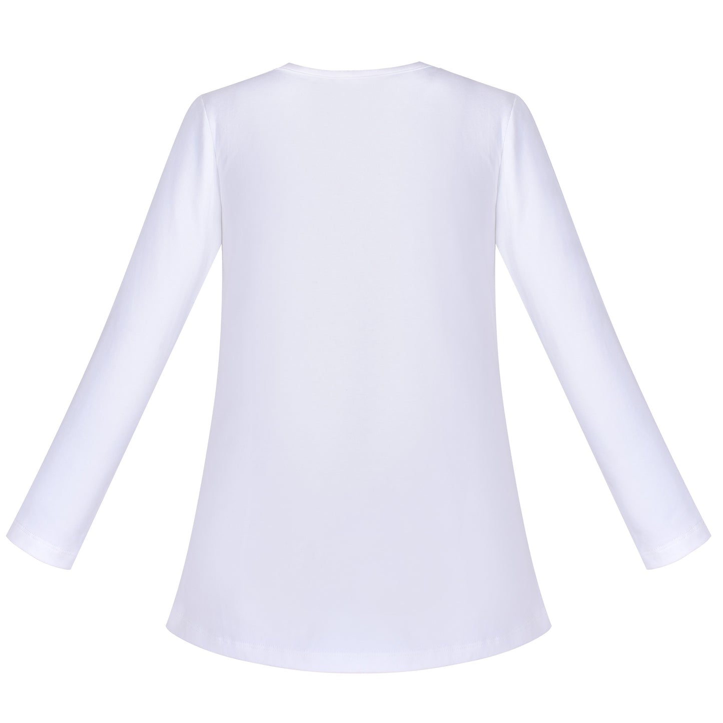 Girls Tee Purple Unicorn Magical Soft Cotton Ruffle Long Sleeve Casual White