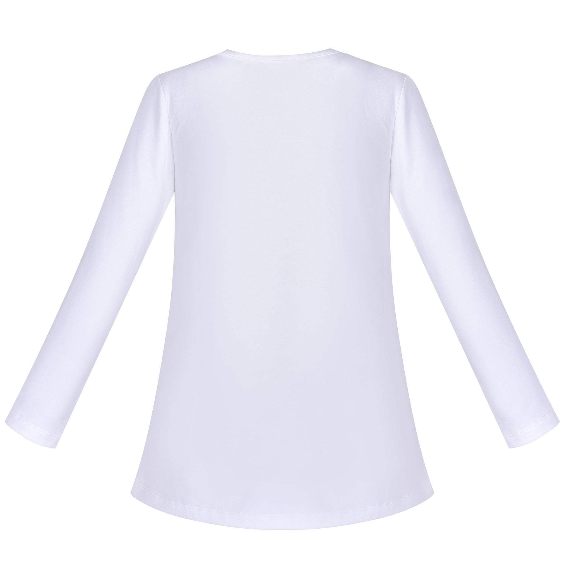 Girls Tee Purple Unicorn Magical Soft Cotton Ruffle Long Sleeve Casual White