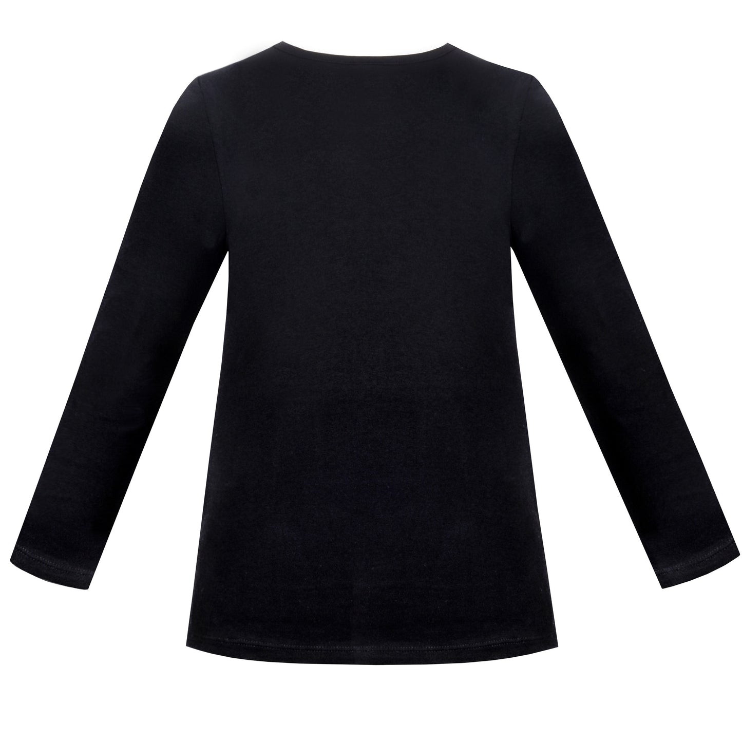Girls Tee Purple Unicorn Magical Soft Cotton Ruffle Long Sleeve Casual Black