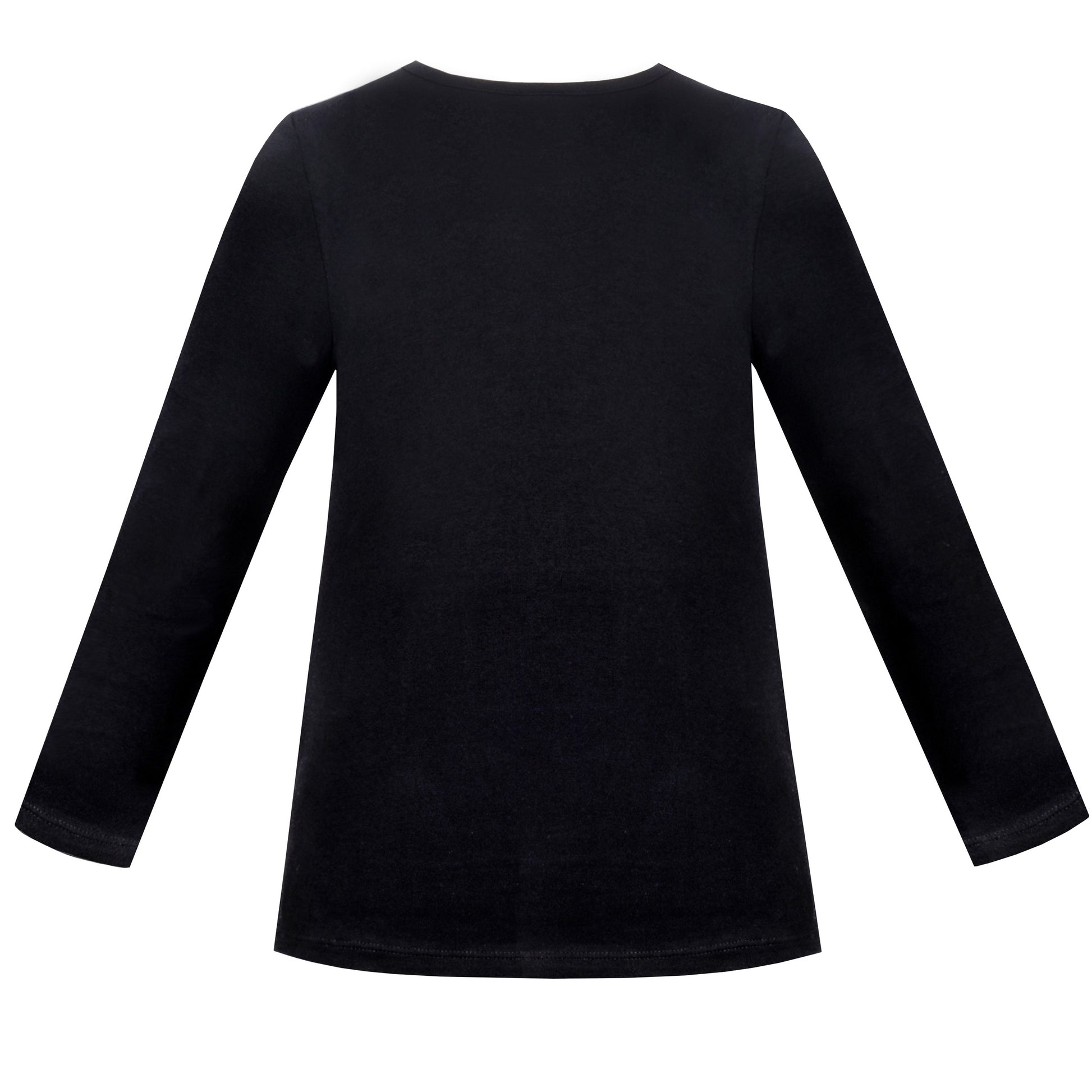 Girls Tee Purple Unicorn Magical Soft Cotton Ruffle Long Sleeve Casual Black