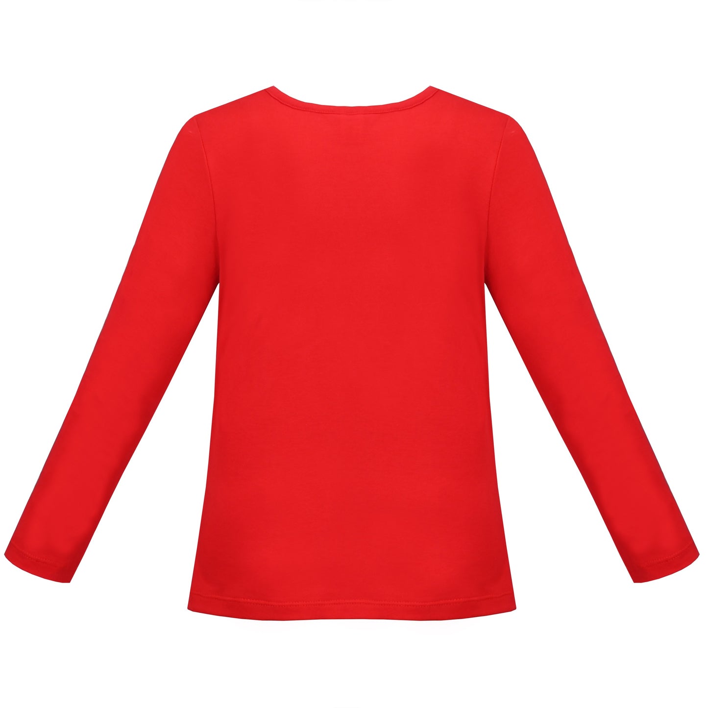 Girls Tee Purple Unicorn Magical Soft Cotton Ruffle Long Sleeve Casual Red