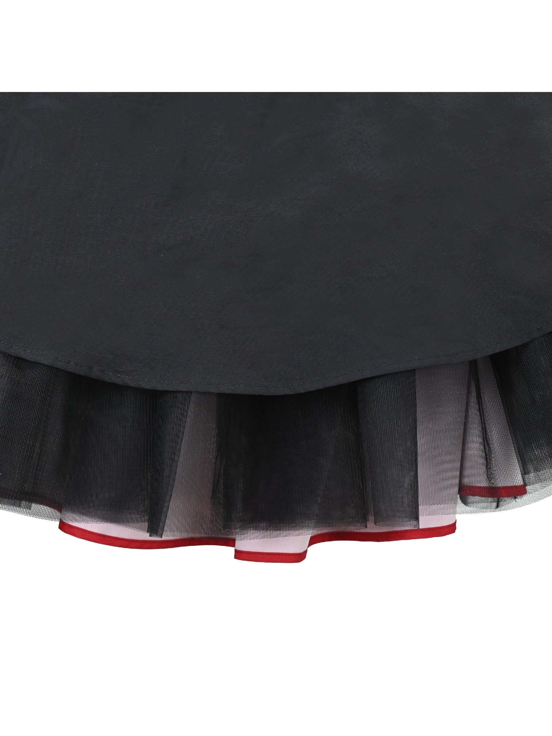 Girls Dress Red Blue Clown Check Heart Halloween Party Puff Sleeve Tulle Red