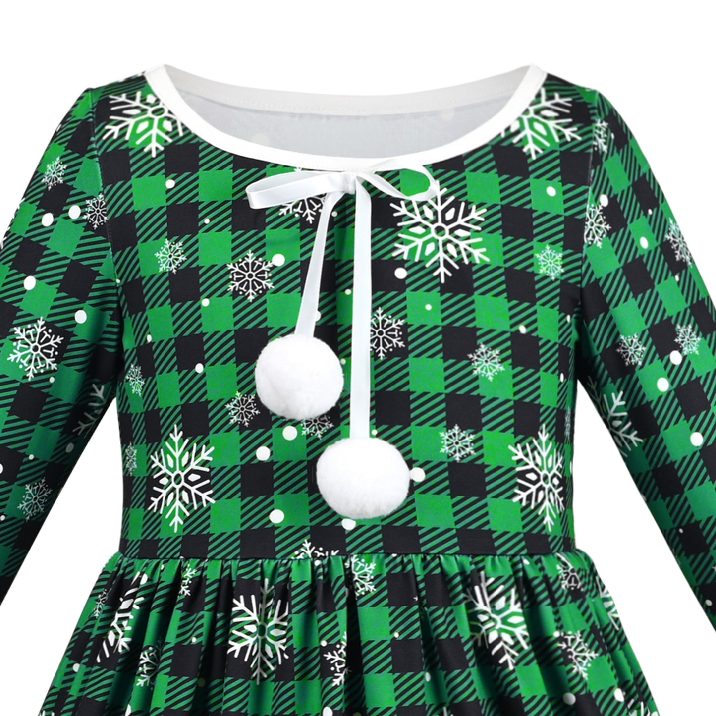Girls Dress Unicorn Rainbow Casual Long Sleeve Green