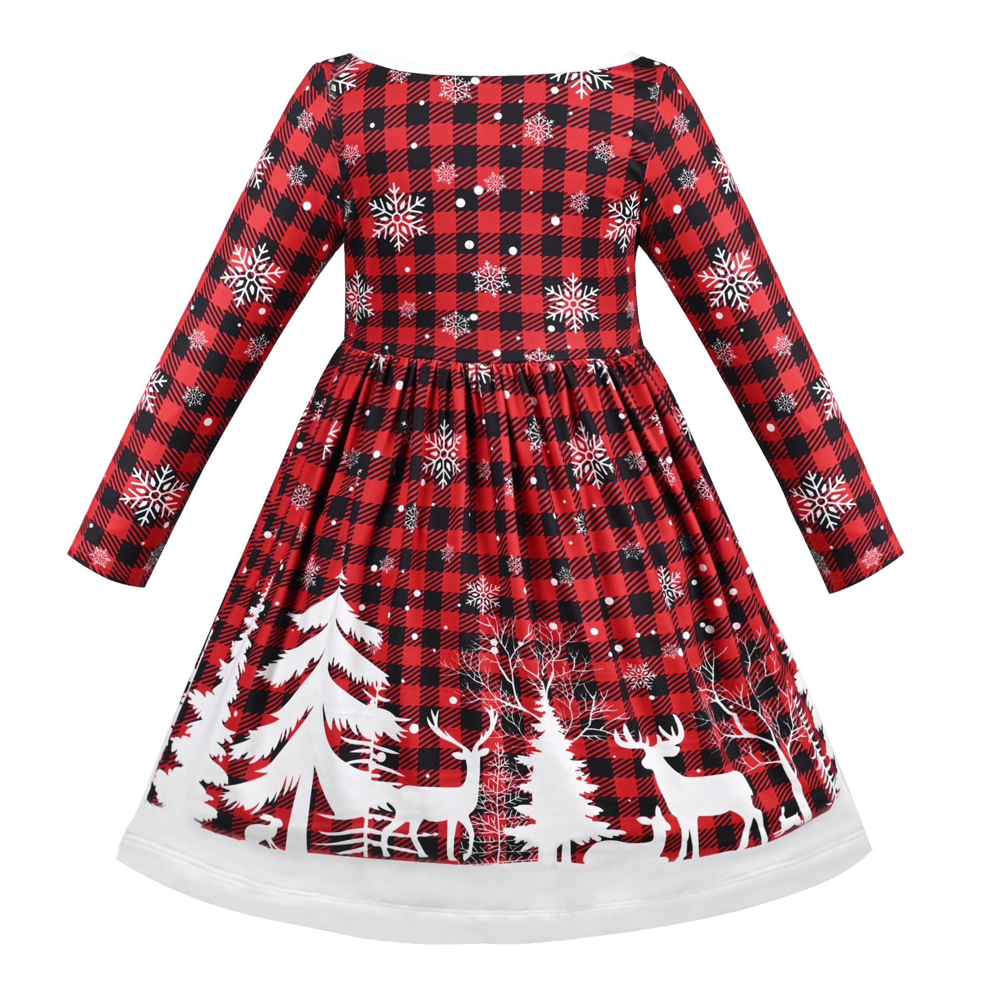 Girls Dress Unicorn Rainbow Casual Long Sleeve Red