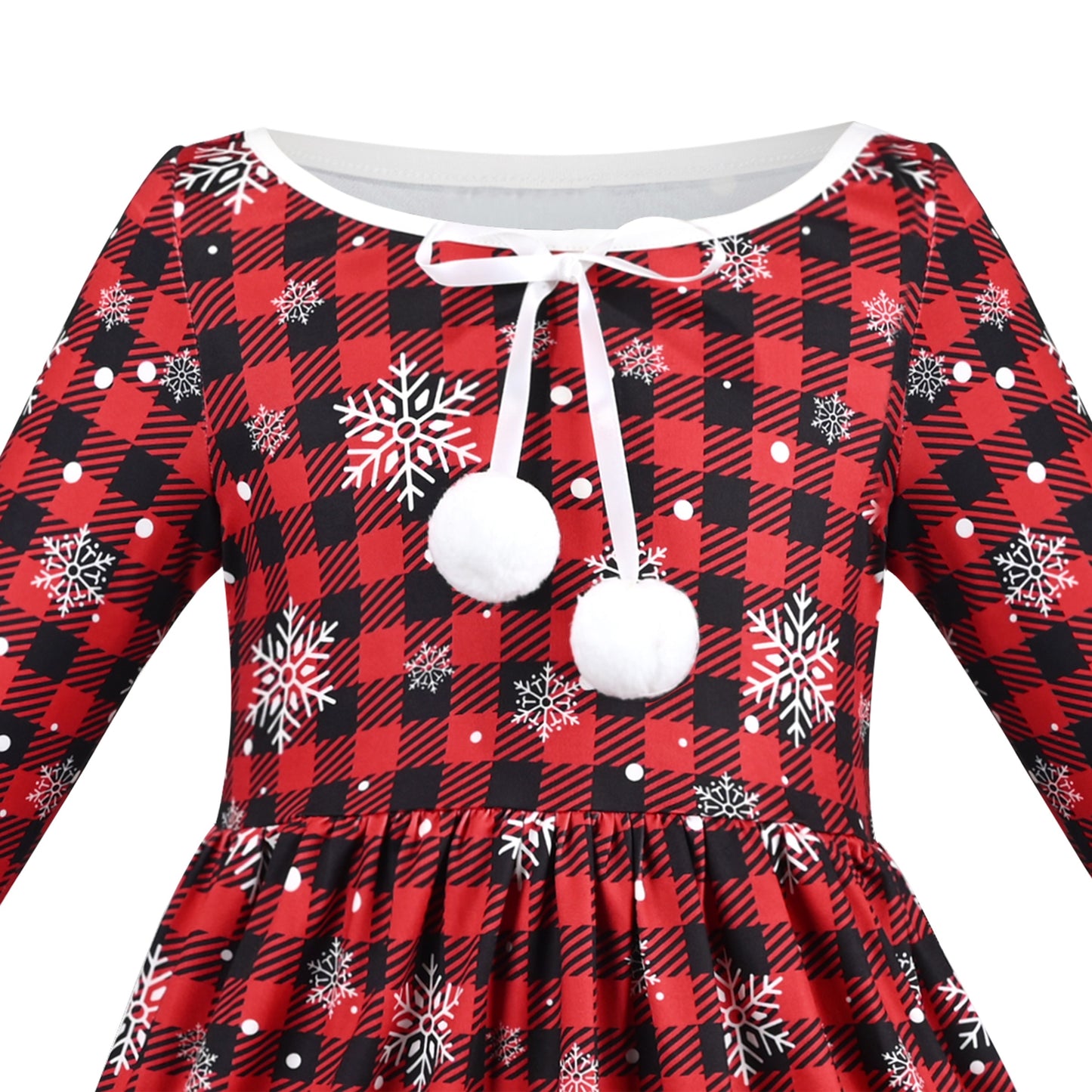 Girls Dress Unicorn Rainbow Casual Long Sleeve Red