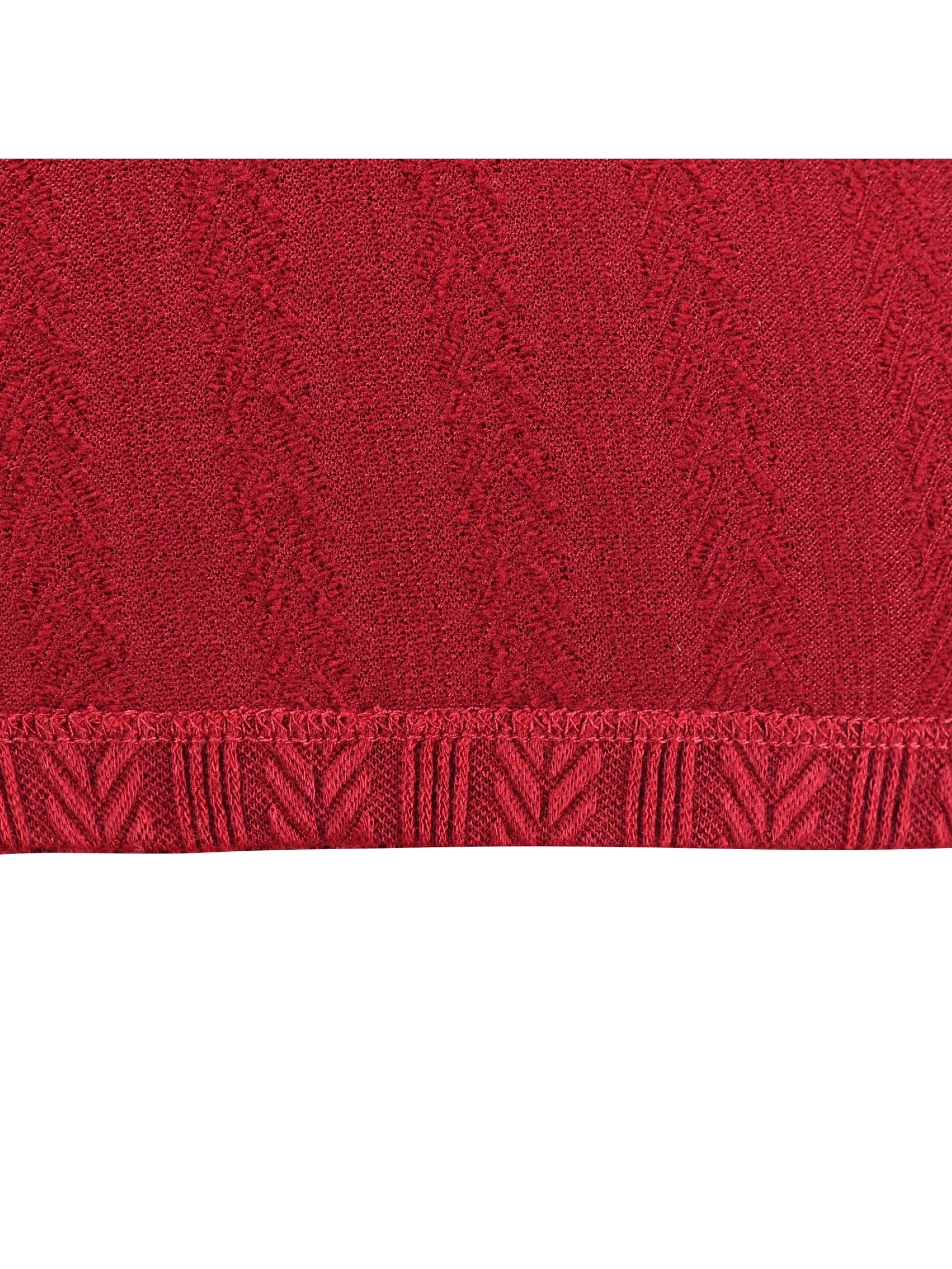 Girls Dress Rose Pink Cable Knit Striped Casual Long Sleeve Cotton Red