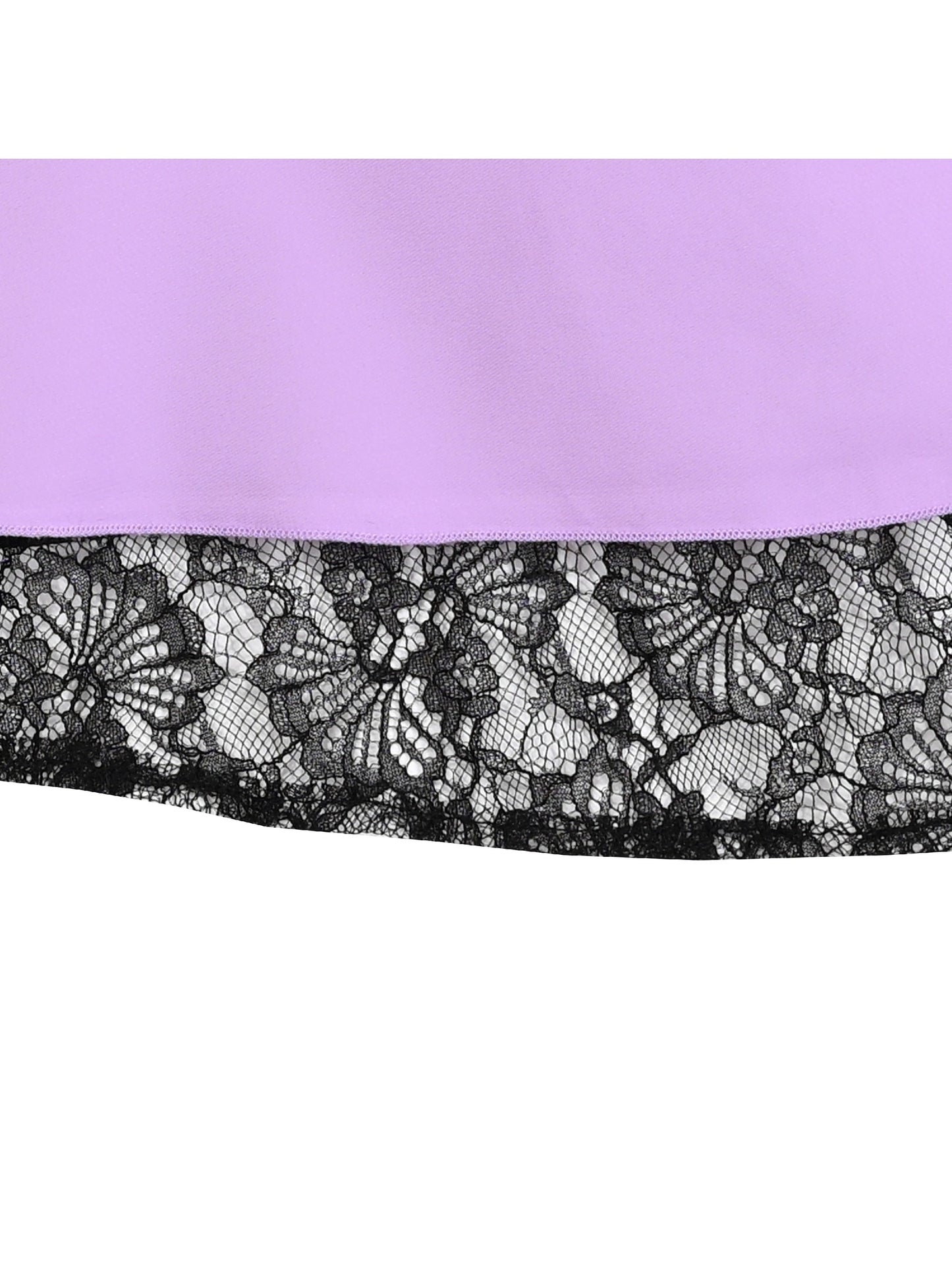 Girls Dress Lilac Black Lace Robe Tea Party Fancy Gown Prom Kate Purple