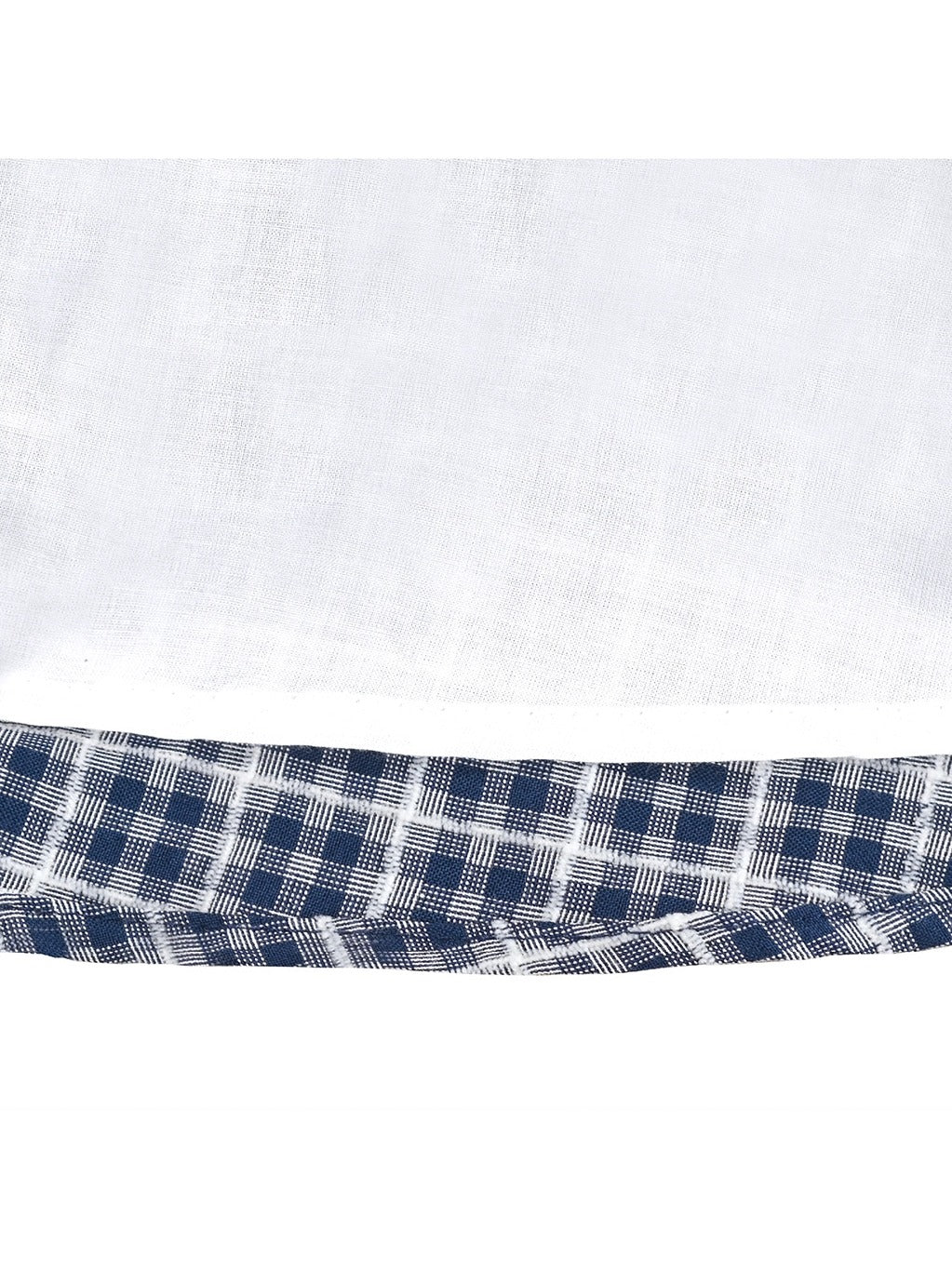 Girls Dress White Collar Back School Cotton Casual - Blue Plaid