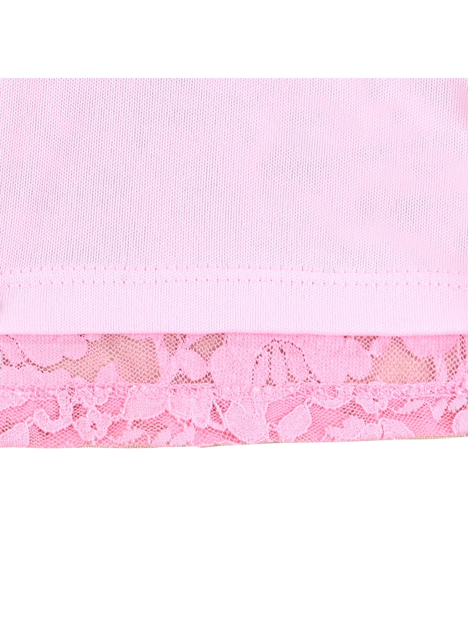 Girls Dress Flower Lace White Collar Skirt Dress Pink